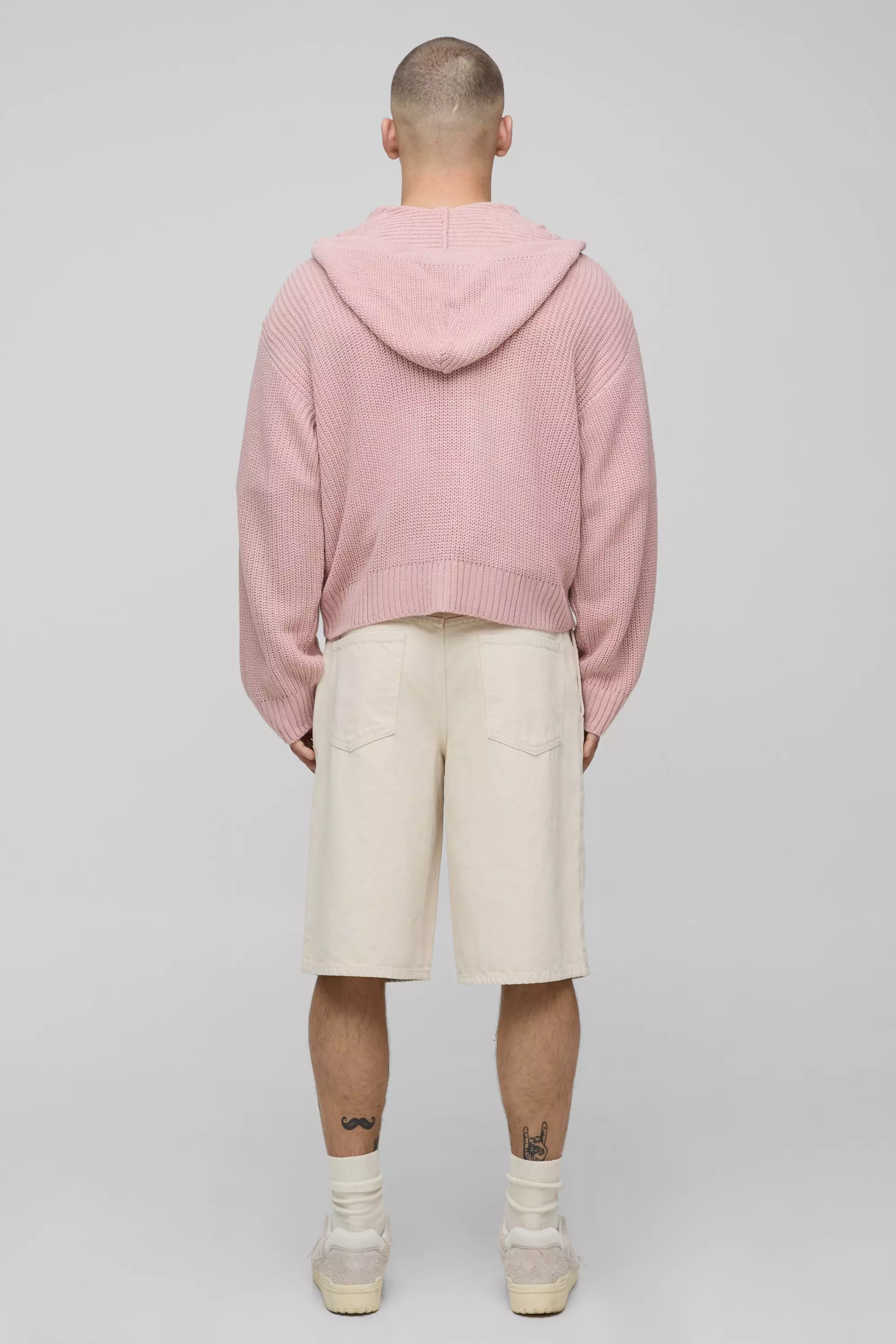 Boxy Fit Knitted Hoodie | boohooMAN USA