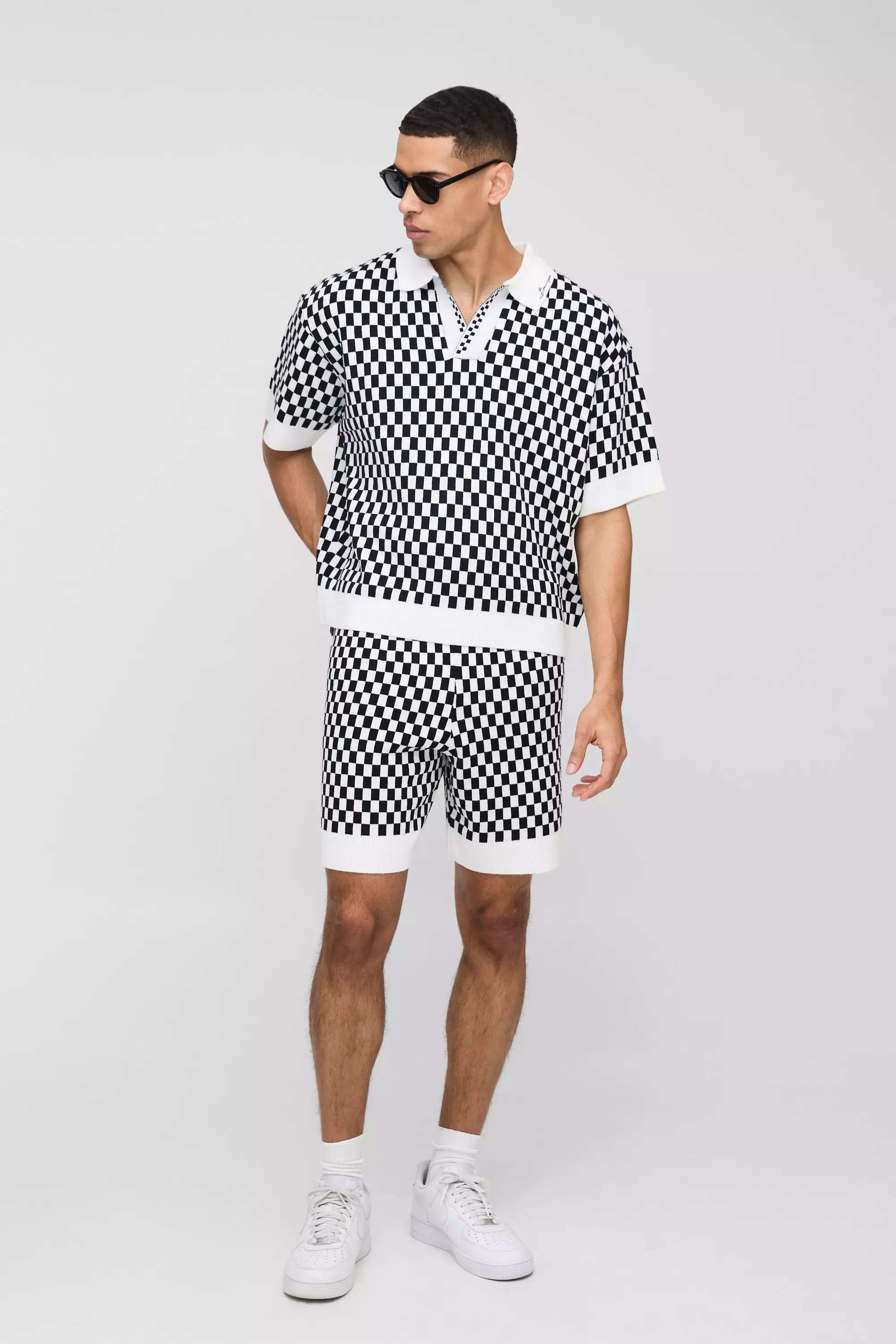 Polo oversize à carreaux - MAN, Black autre image