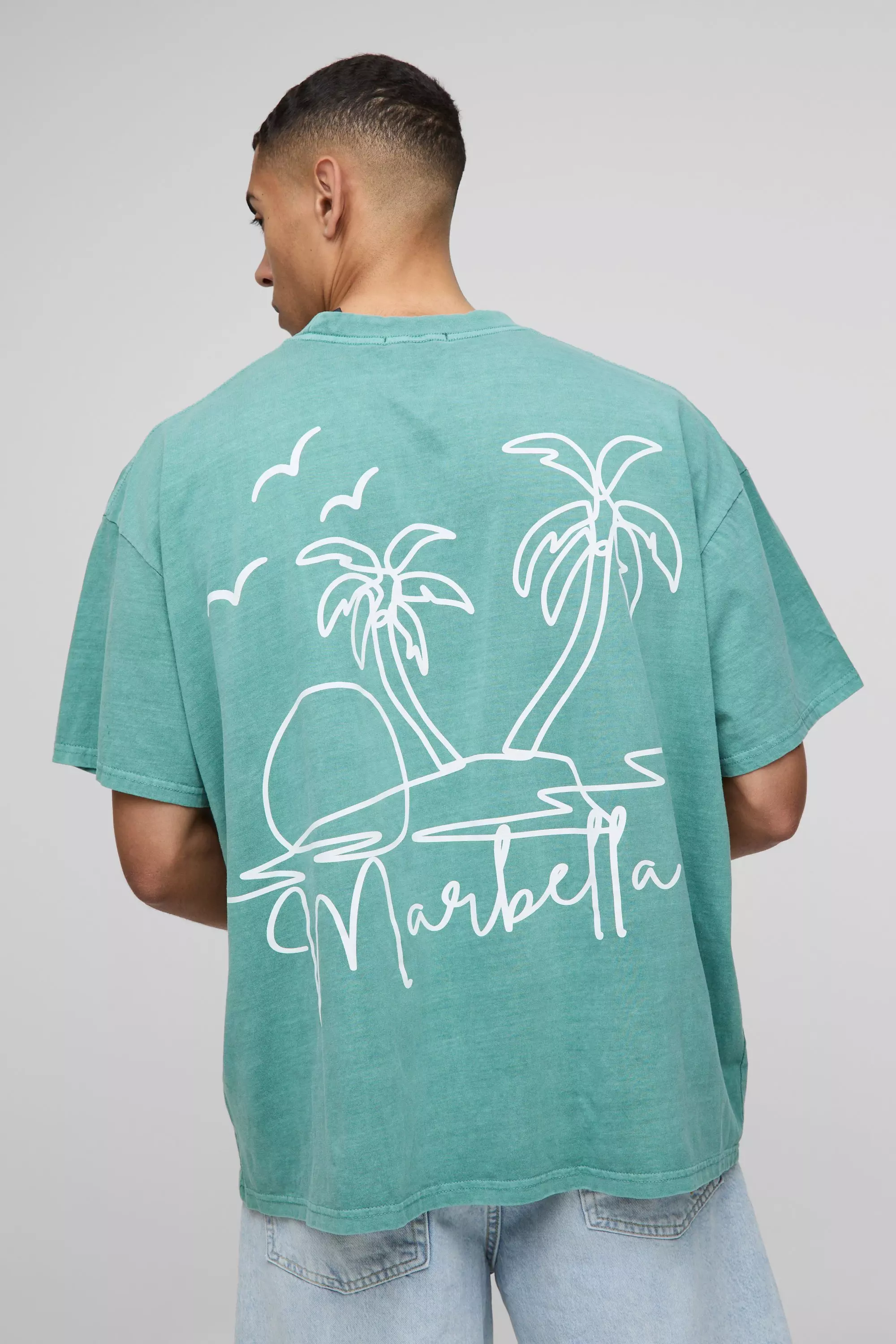 Oversize T-Shirt mit Marmor-Print, Green alternatives Bild
