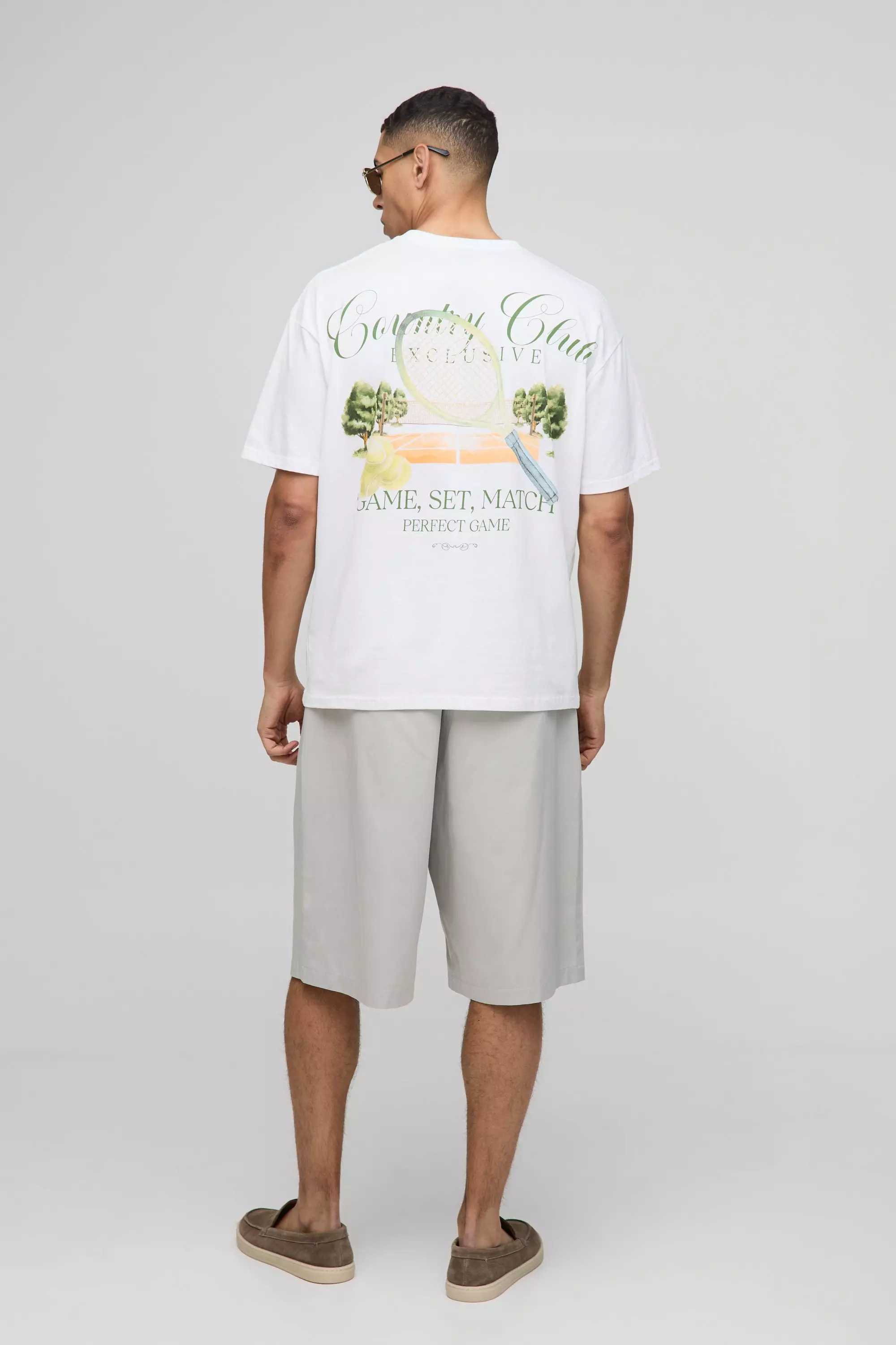 Oversized Country Club Tennis Graphic T-Shirt | boohooMAN AU