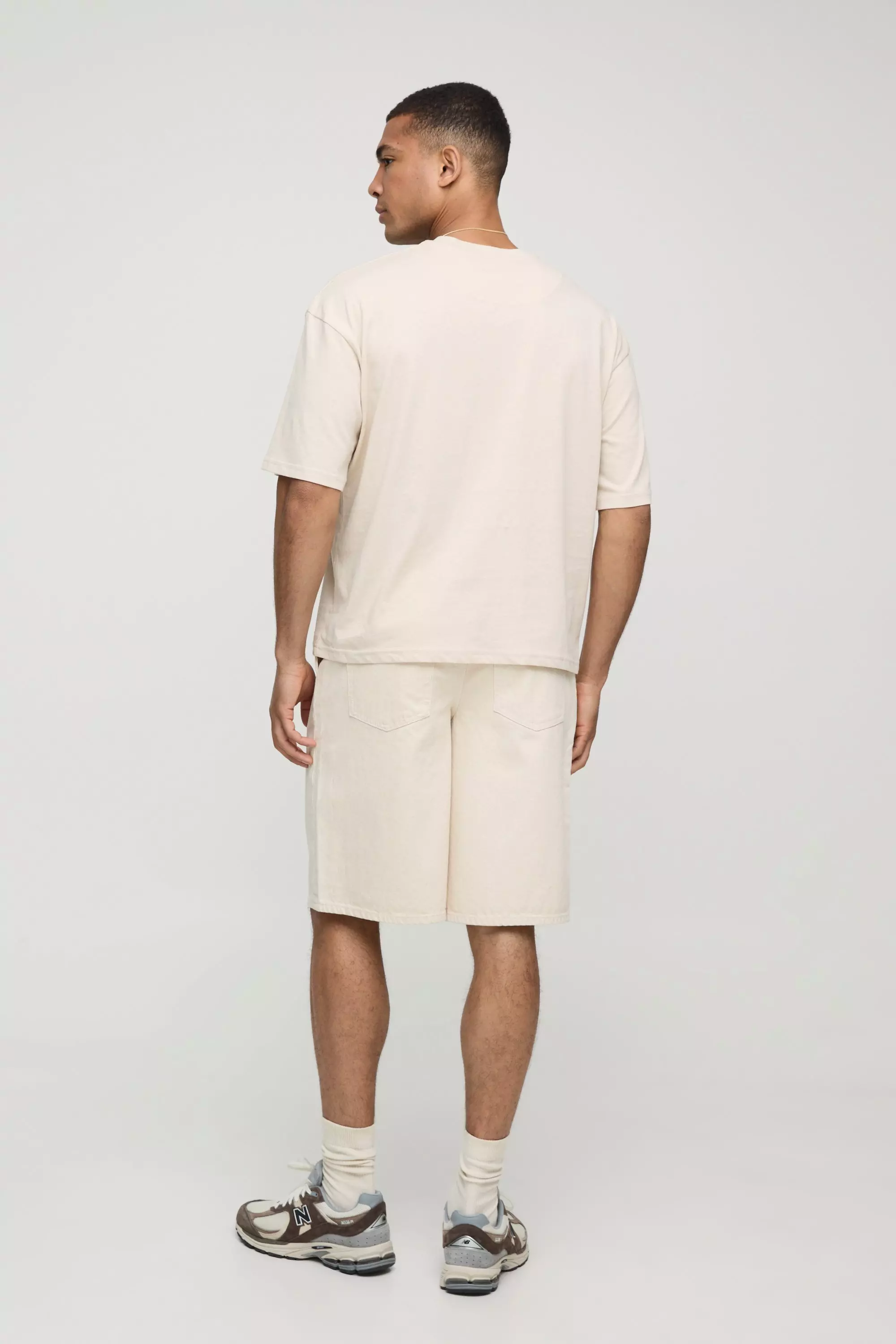 Stone Basic Oversized Boxy Crew Neck T-shirt alternative image