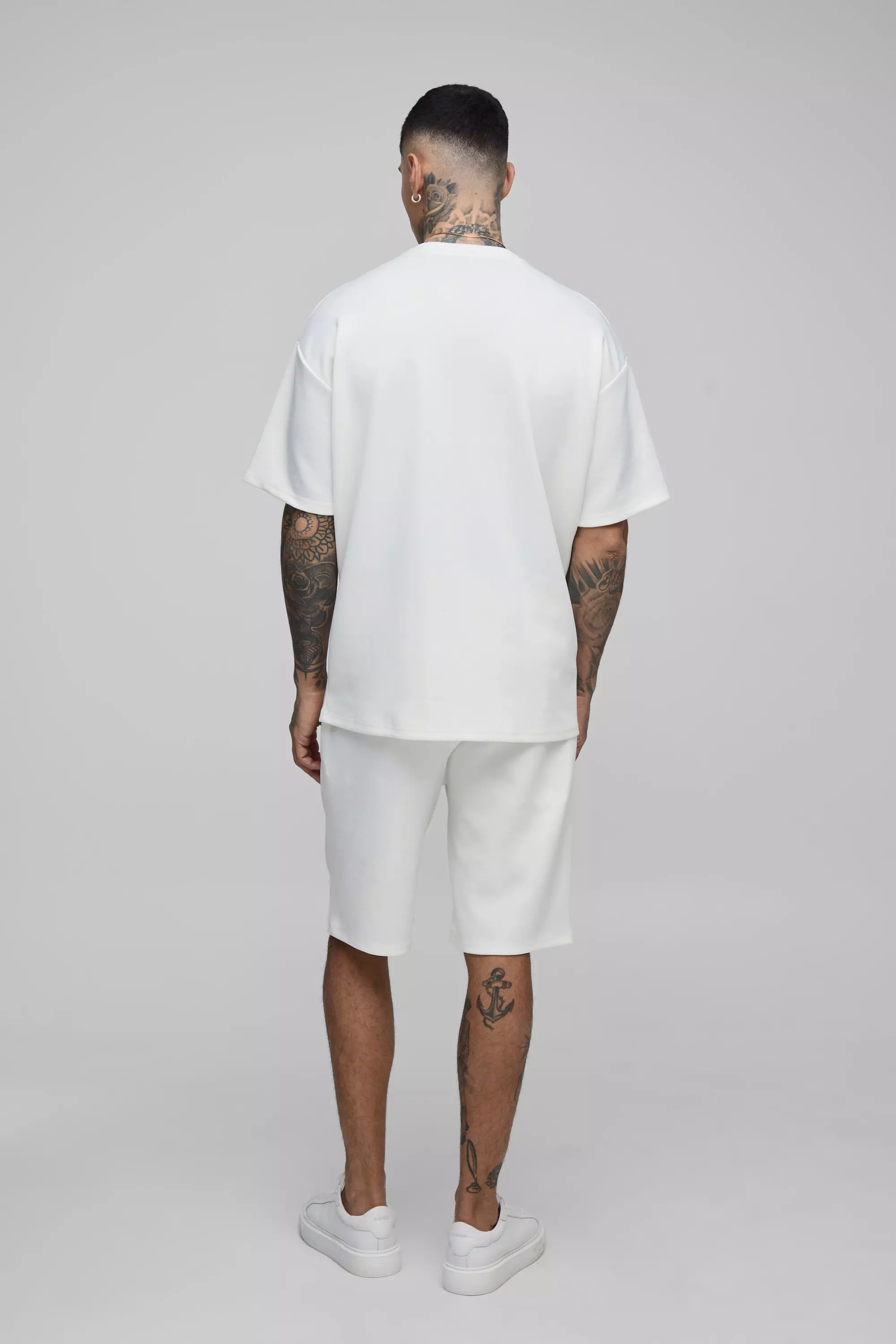 Tall - Ensemble oversize avec t-shirt et short, Ecru autre image