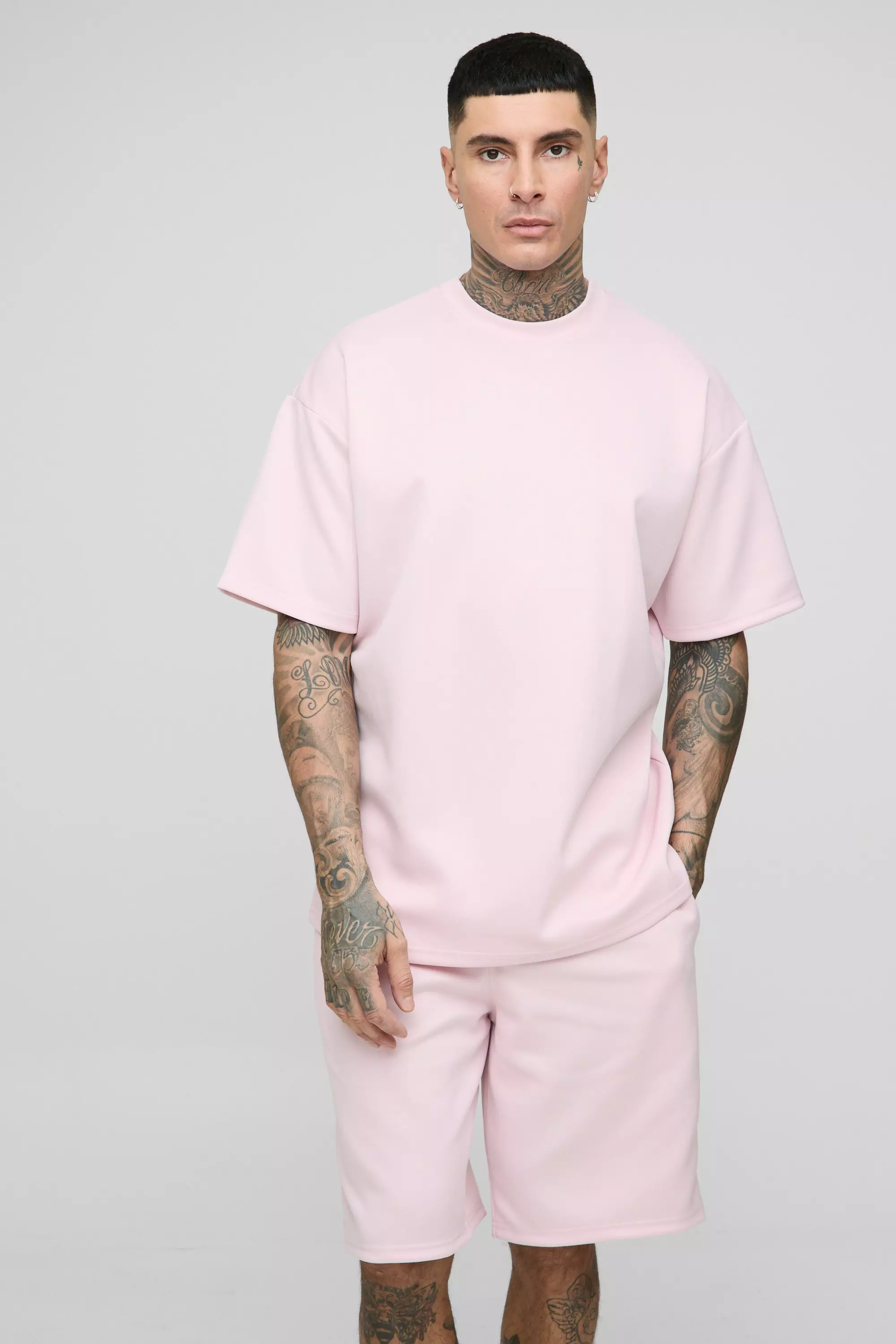 Tall - Ensemble oversize avec t-shirt et short, Pink autre image