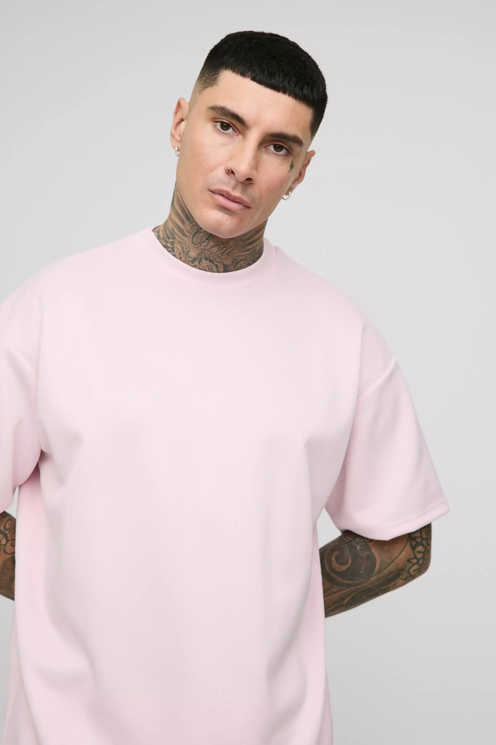 Tall - Ensemble oversize avec t-shirt et short, Pink autre image
