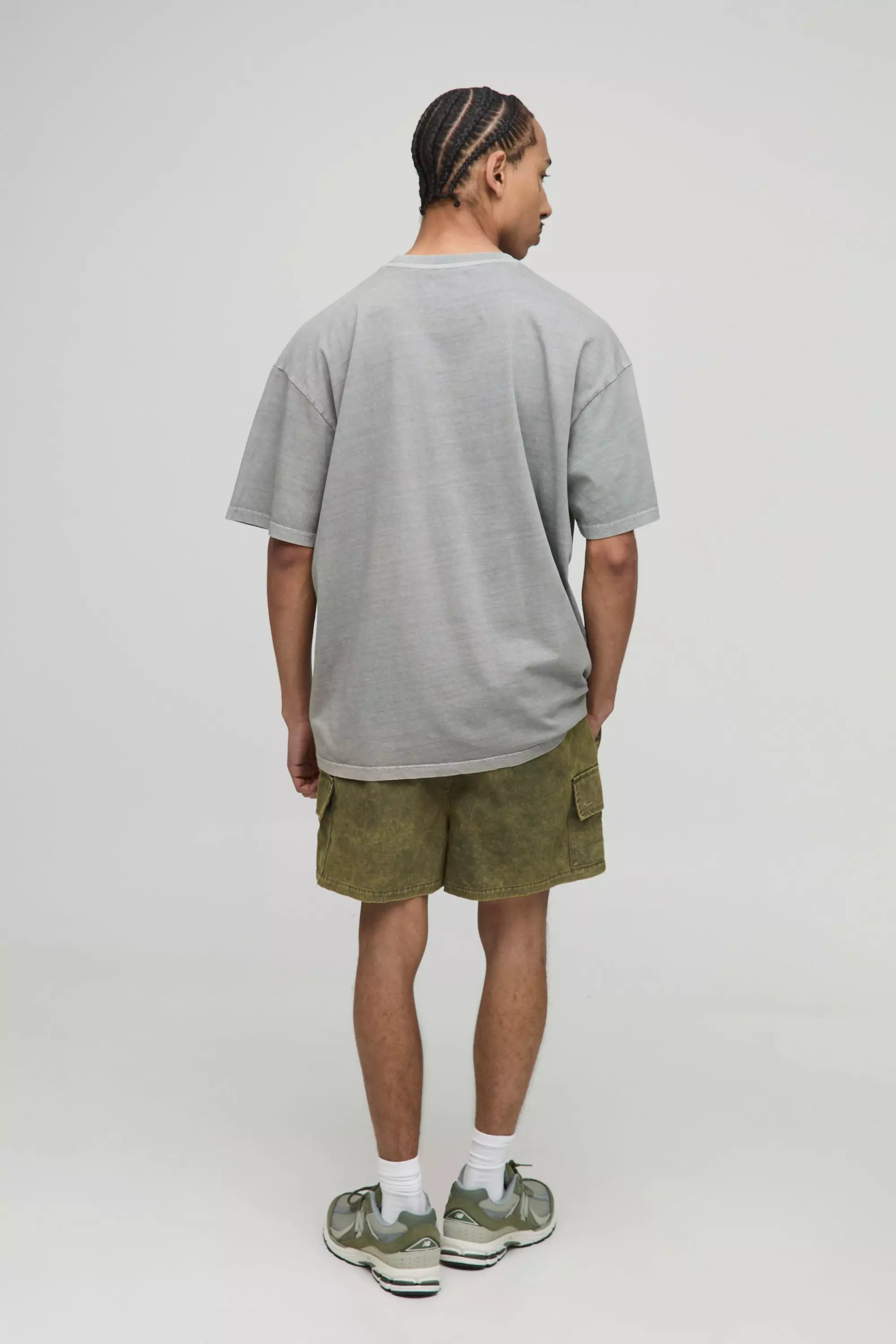 Elasticated Waist Relaxed Fit Washed Ripstop Cargo Shorts | boohooMAN USA