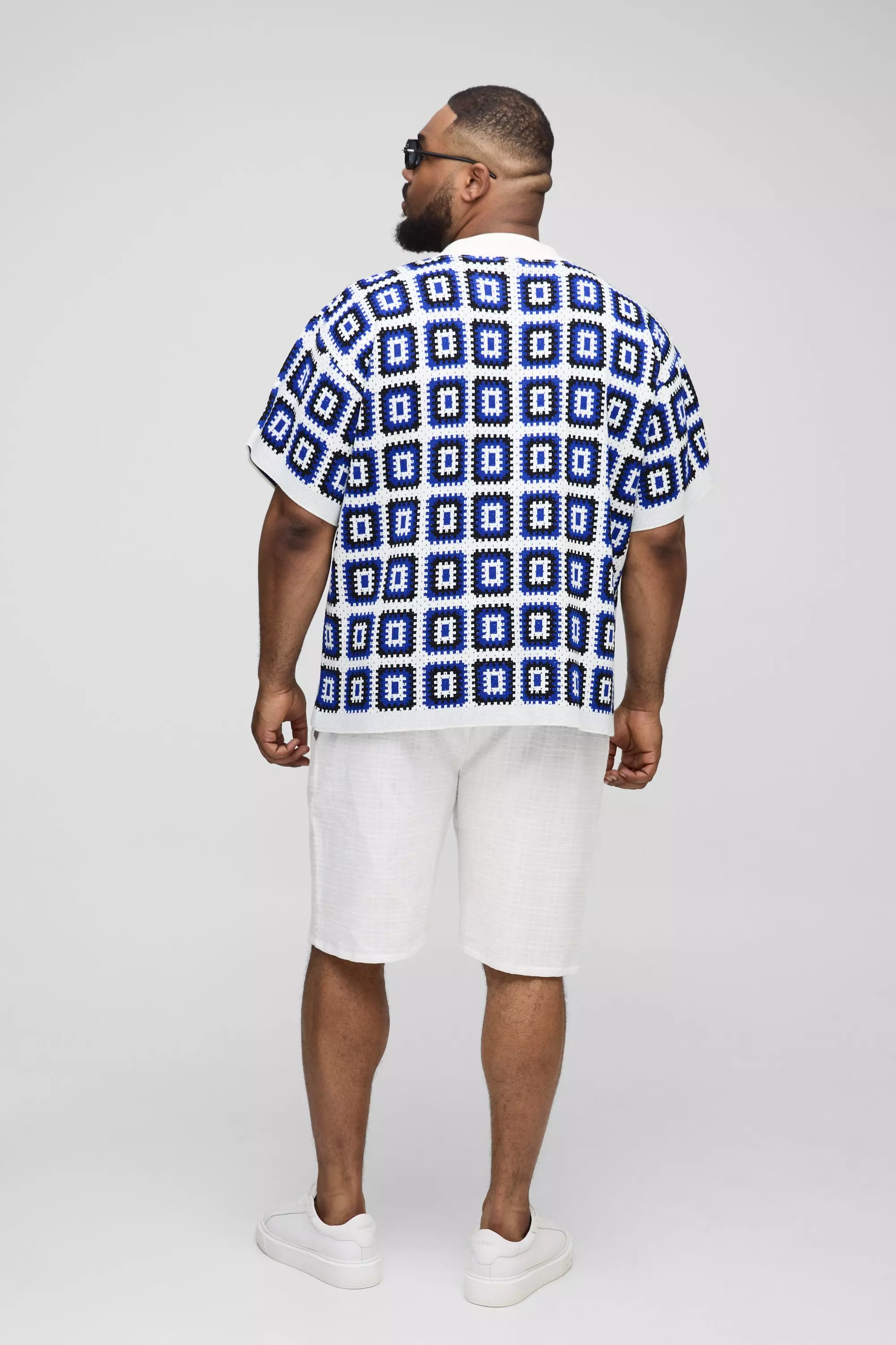 Plus kastiges Oversize Häkel-Hemd, White alternatives Bild