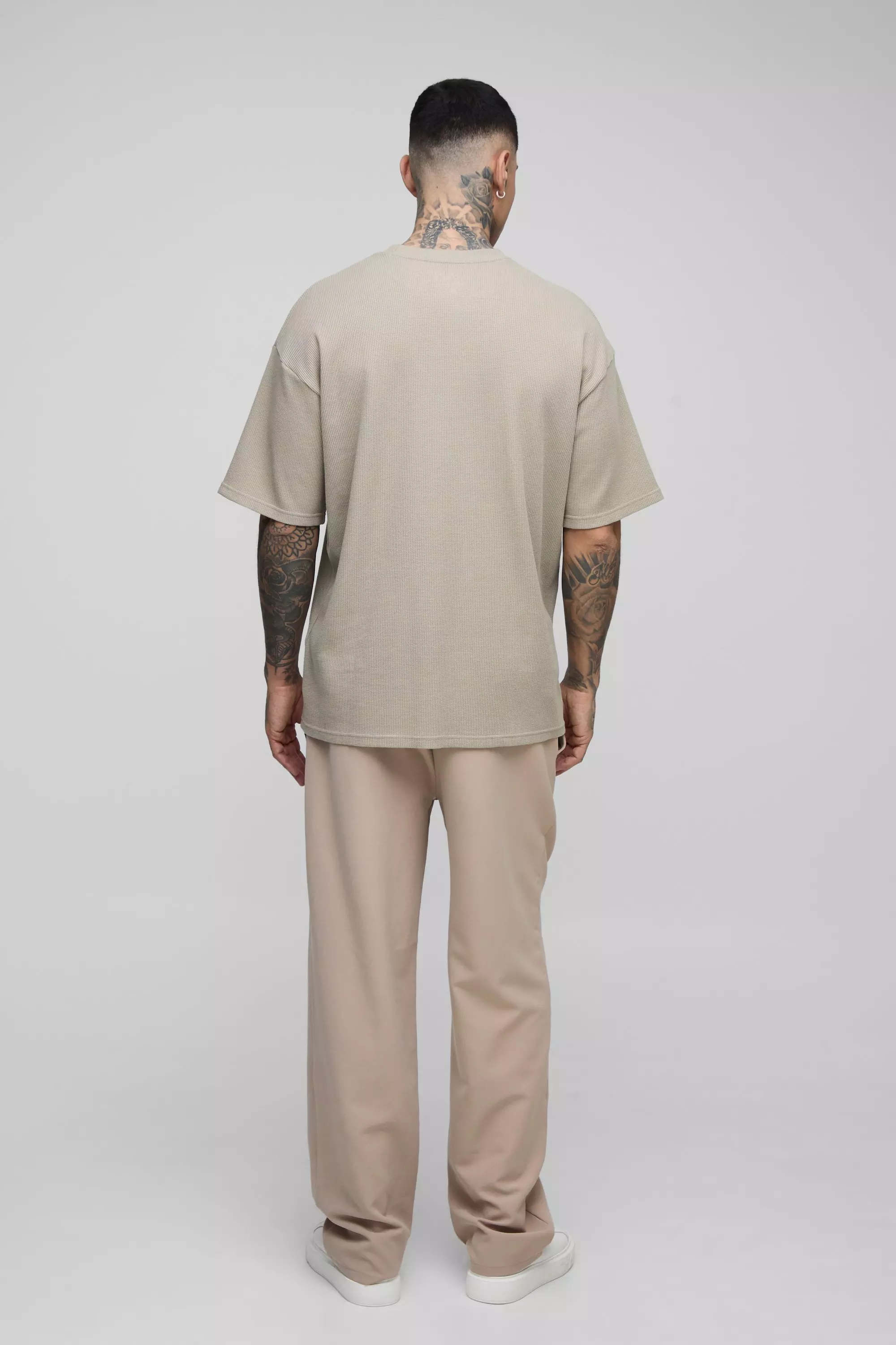 Tall Oversized Waffle T-Shirt | boohooMAN USA