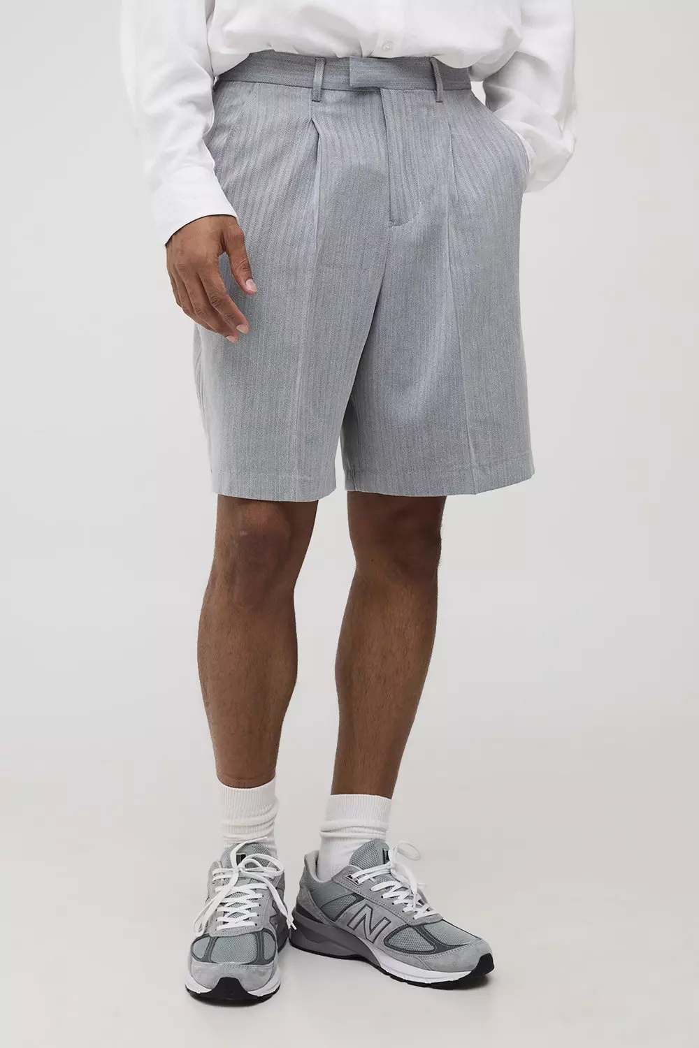 Herringbone Tailored Short | boohooMAN UK