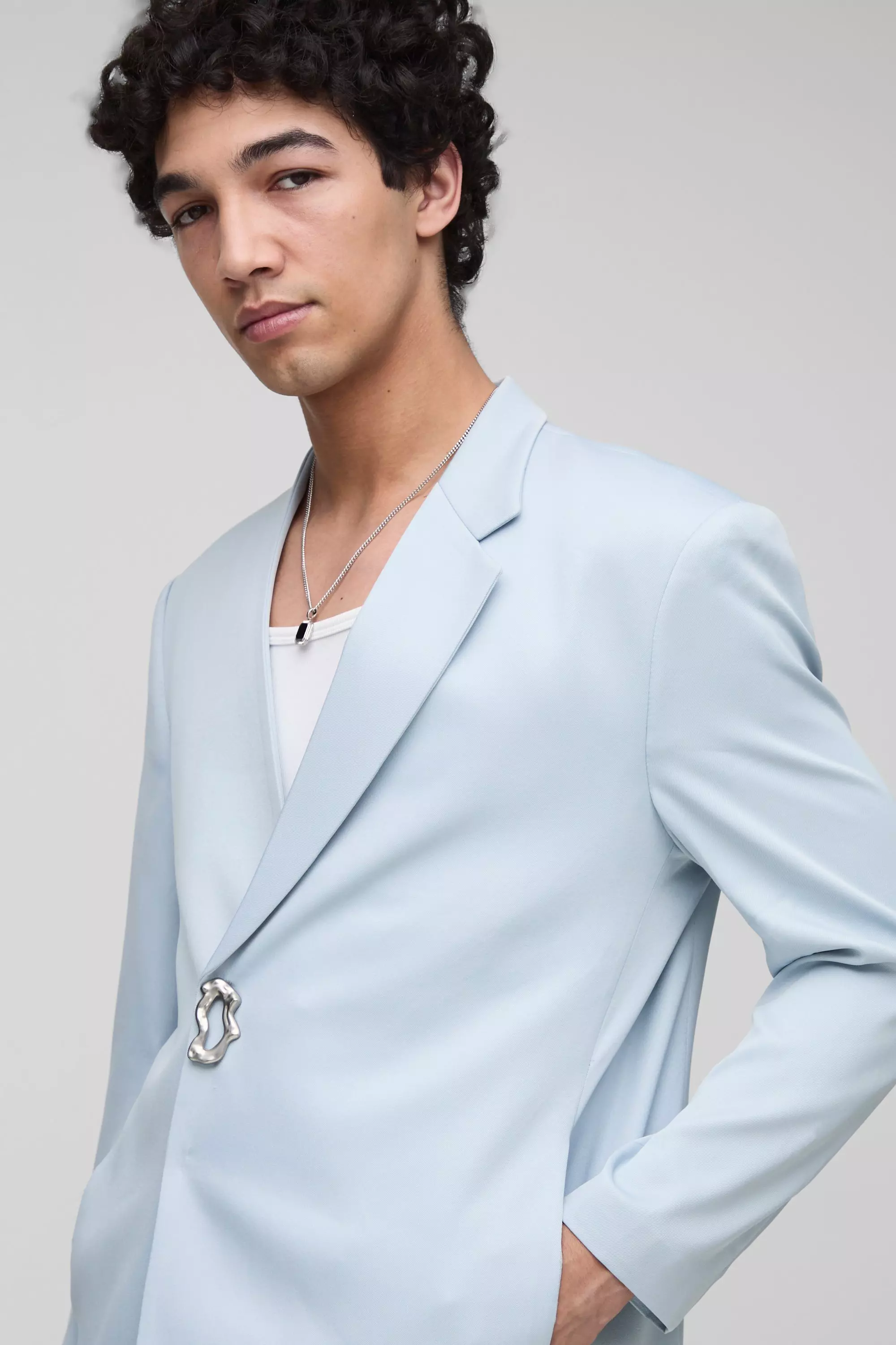 Straight Fit Asymmetrical Detail Suit Blazer | boohooMAN USA
