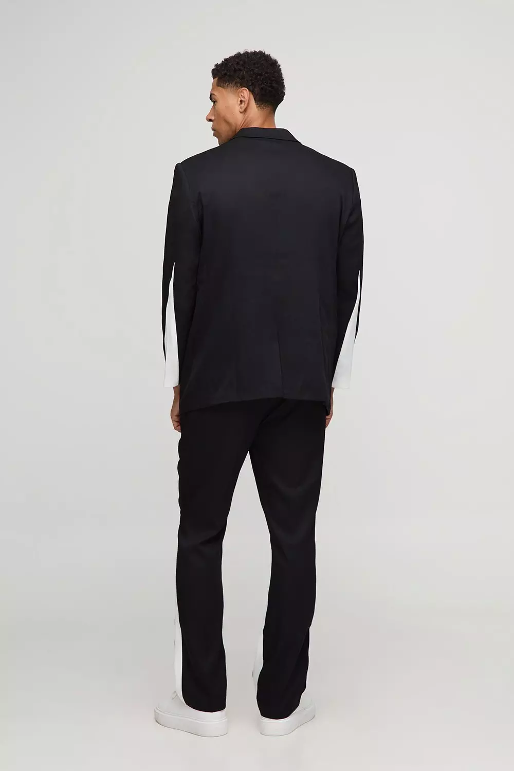Slim Flare Contrast Panel Suit Pants | boohooMAN USA