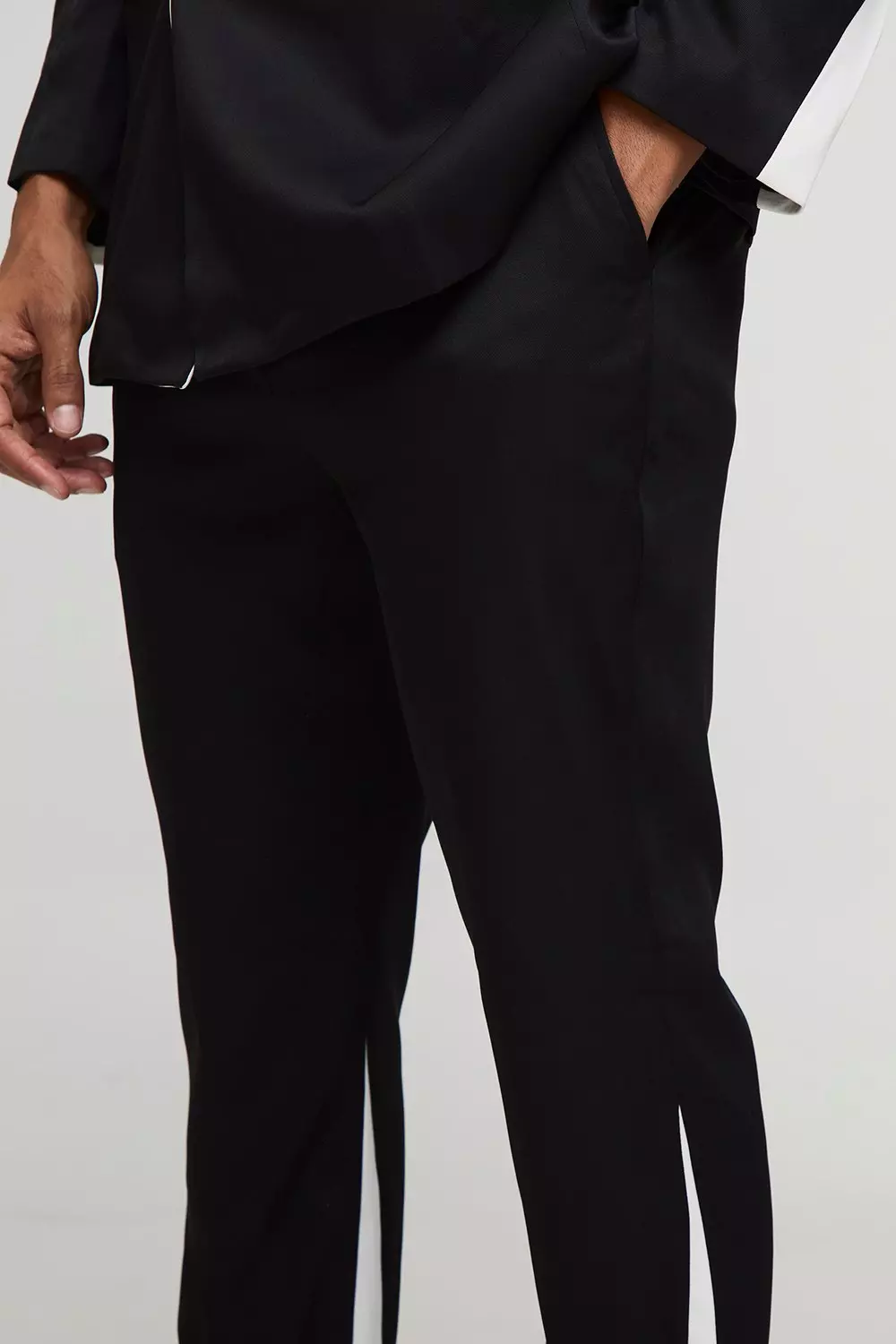 Slim Flare Contrast Panel Suit Pants | boohooMAN USA
