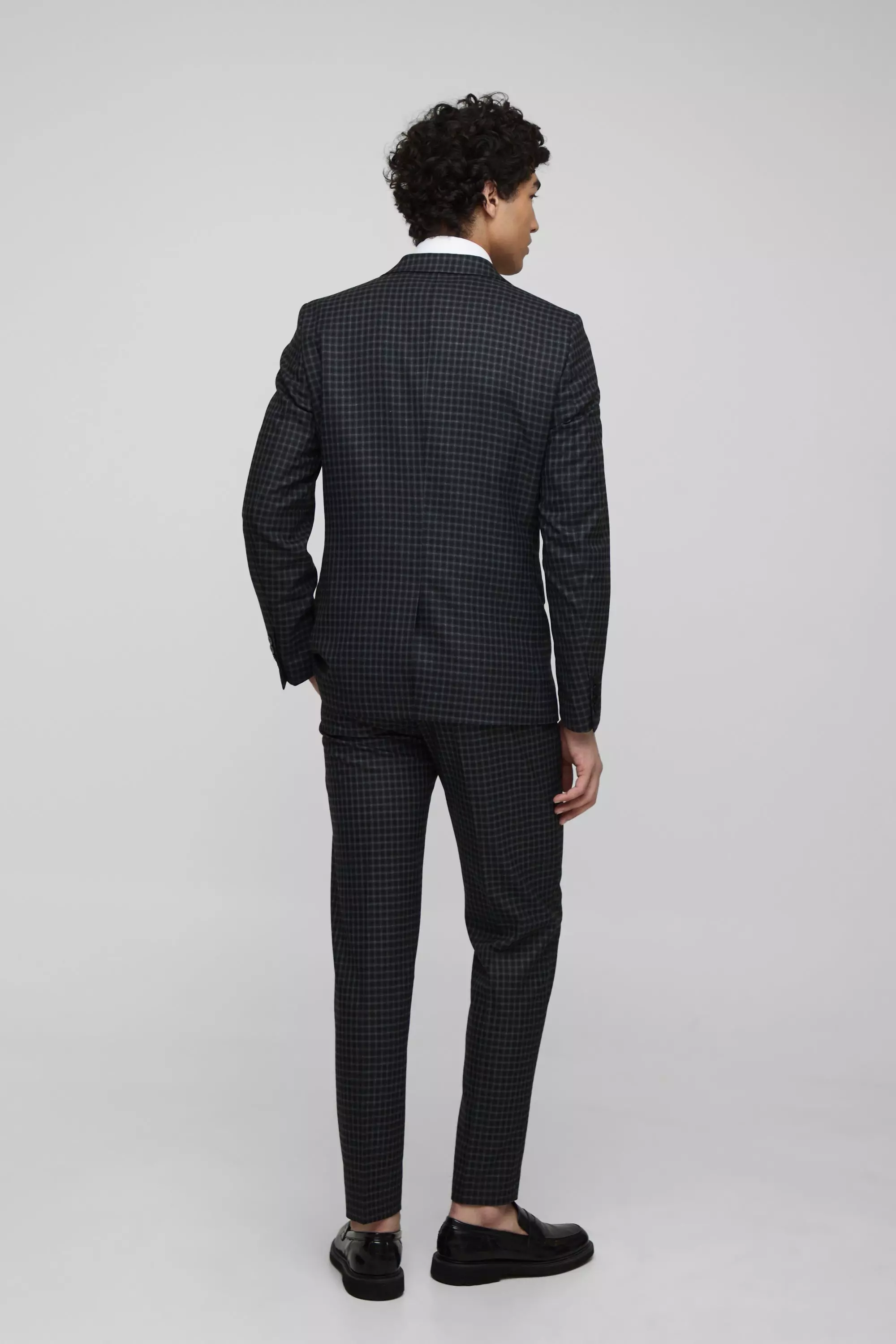 Slim Check Suit Trouser | boohooMAN USA