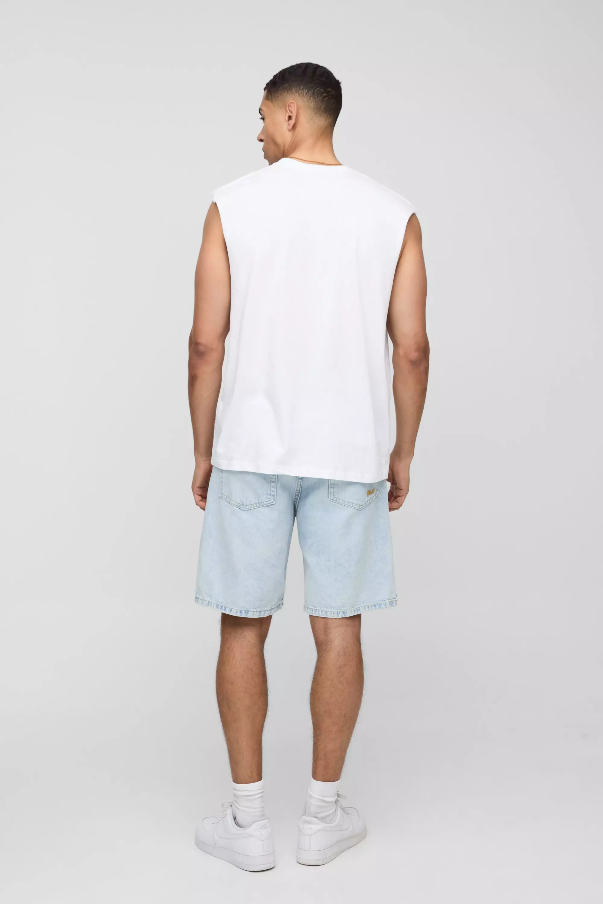 Oversized Palm Print Graphic Tank | boohooMAN USA