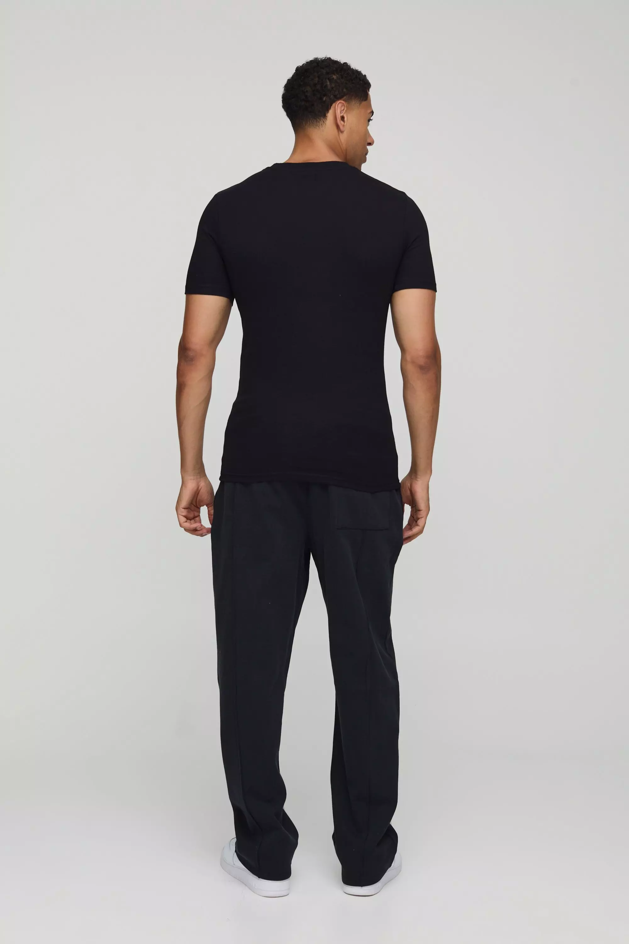 Muscle Fit Peached Worldwide Embossed T-Shirt | boohooMAN USA