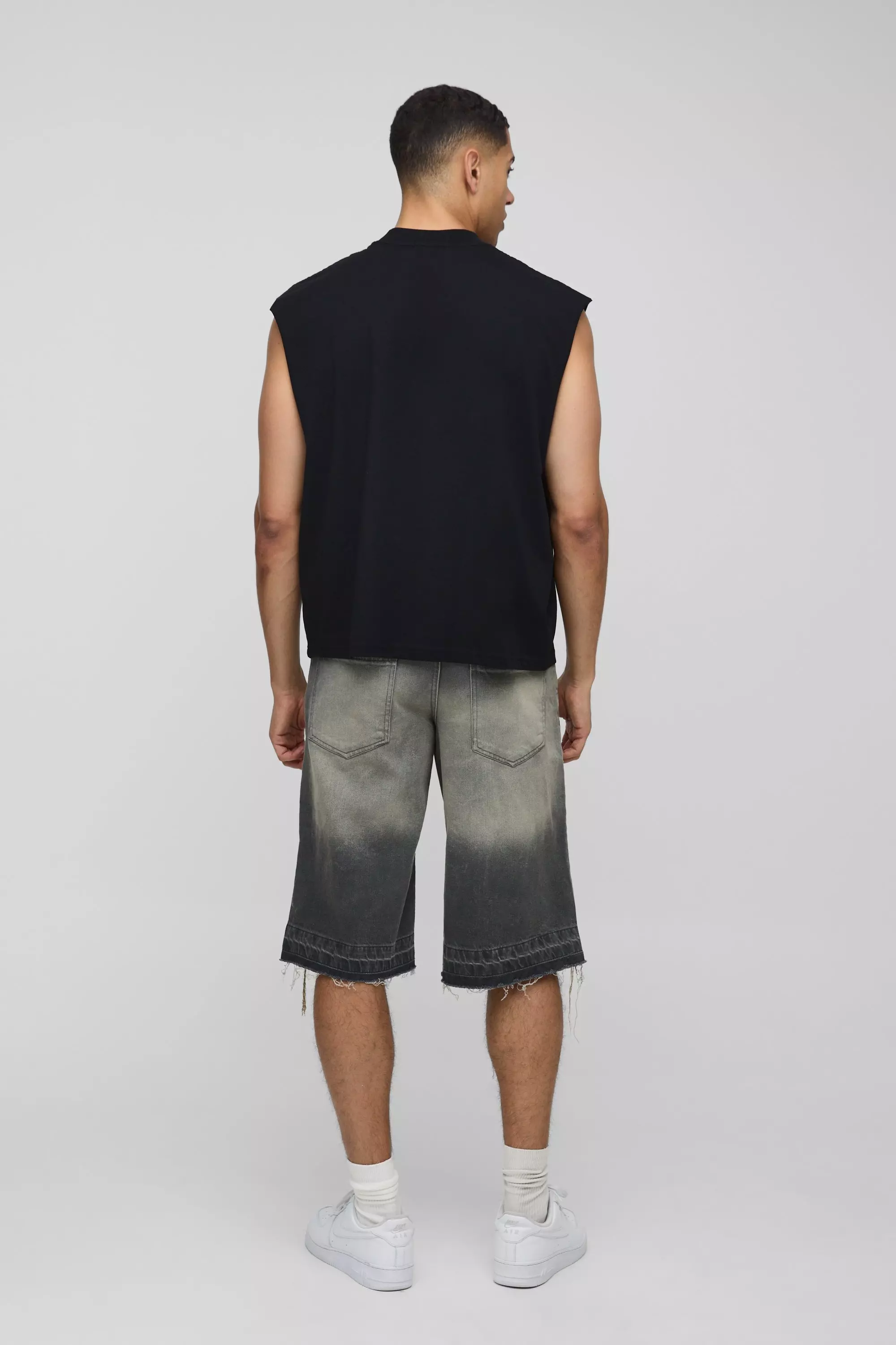 Oversized Boxy Extended Neck Official Graphic Tank | boohooMAN USA