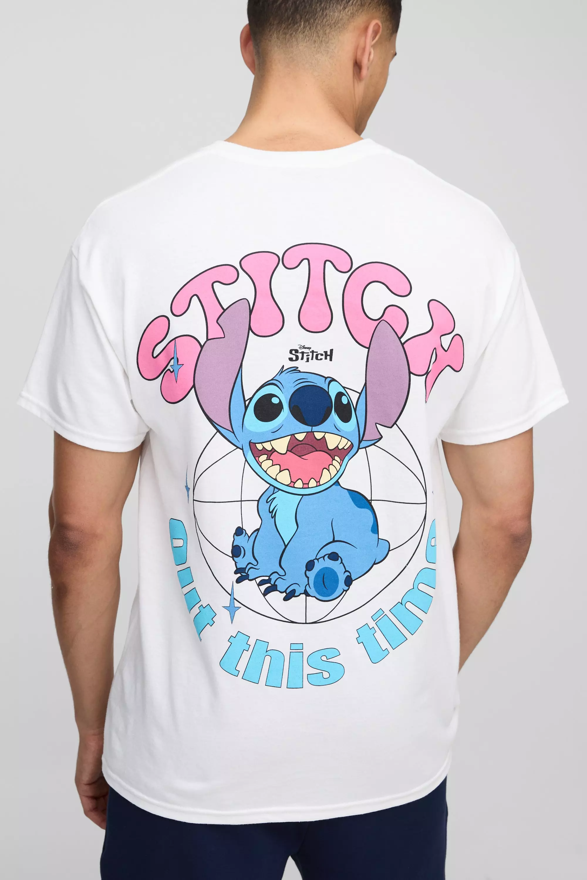 Oversized Disney Lilo And Stitch Graphic T Shirt White