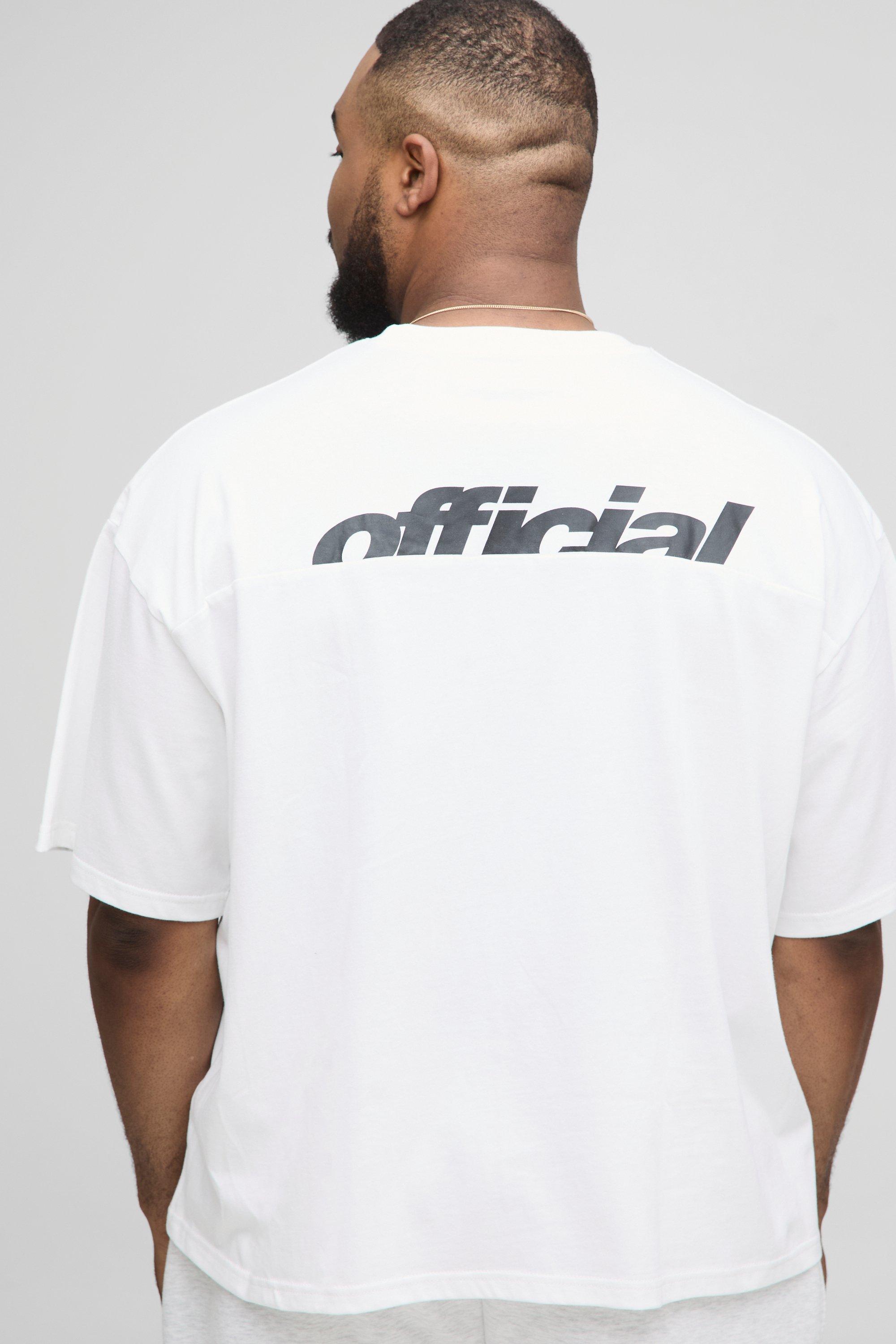 Plus Oversized Boxy Man Official Panel Print T-Shirt | boohooMAN USA