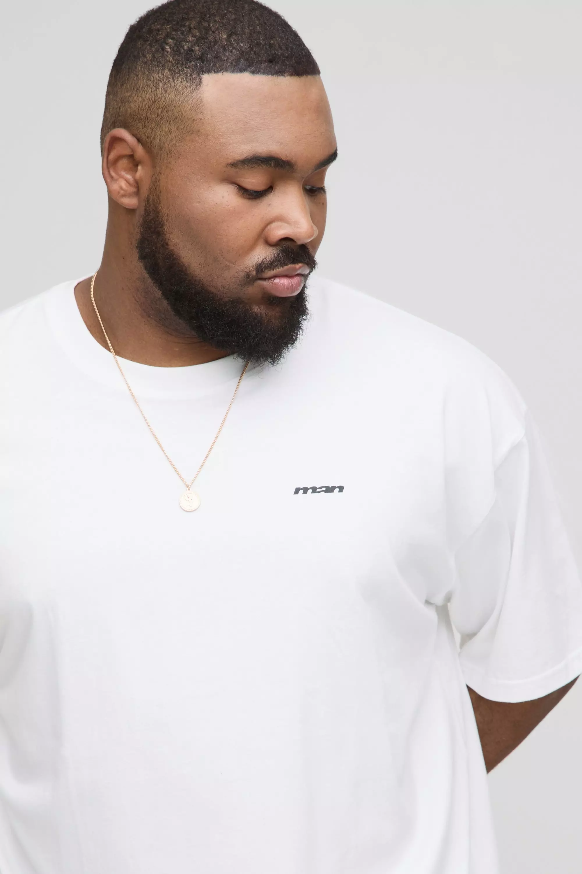 Plus Oversized Boxy Man Official Panel Print T-Shirt | boohooMAN USA