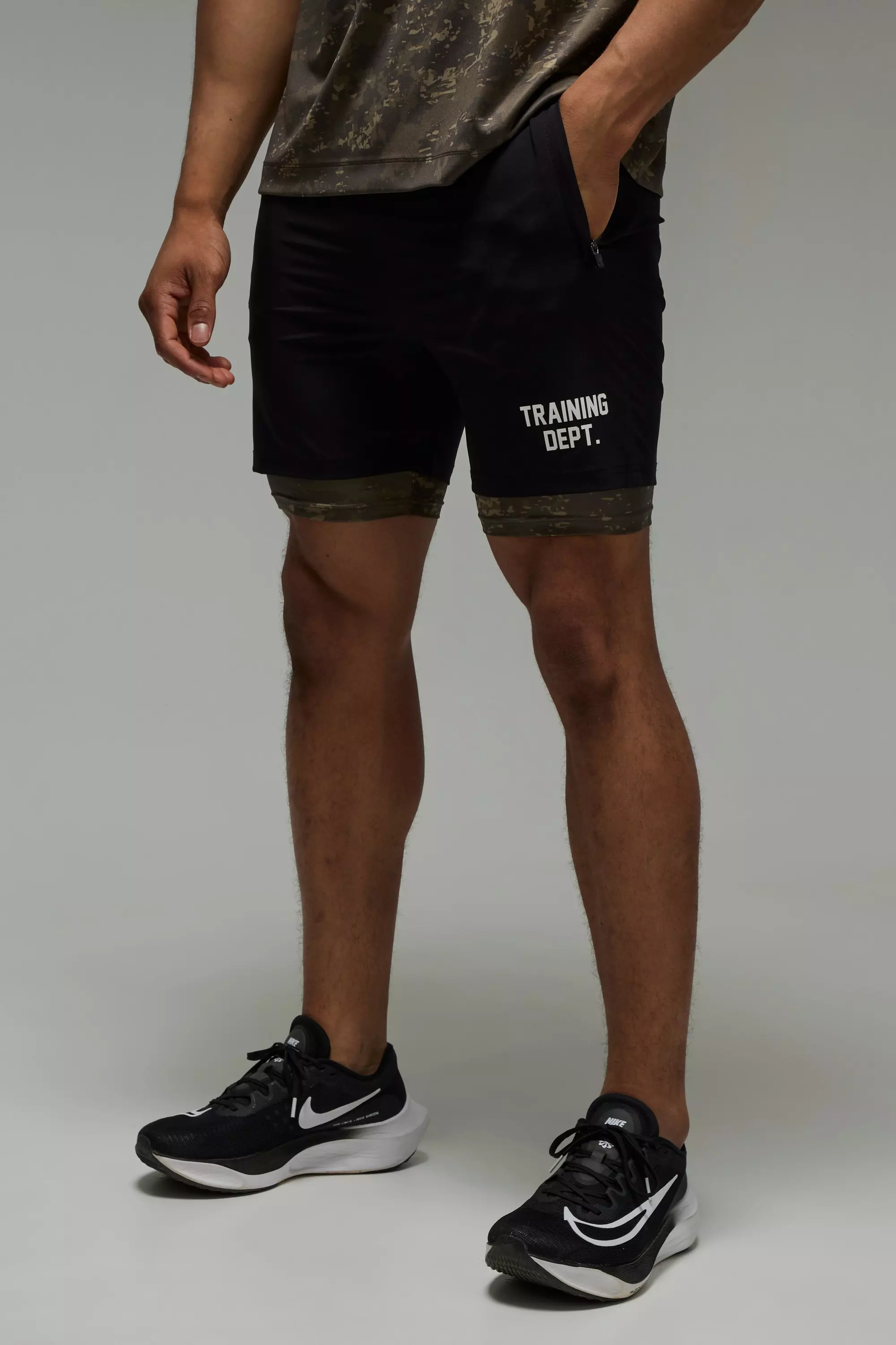 Training Dept 2 In 1 Camo Short Multi