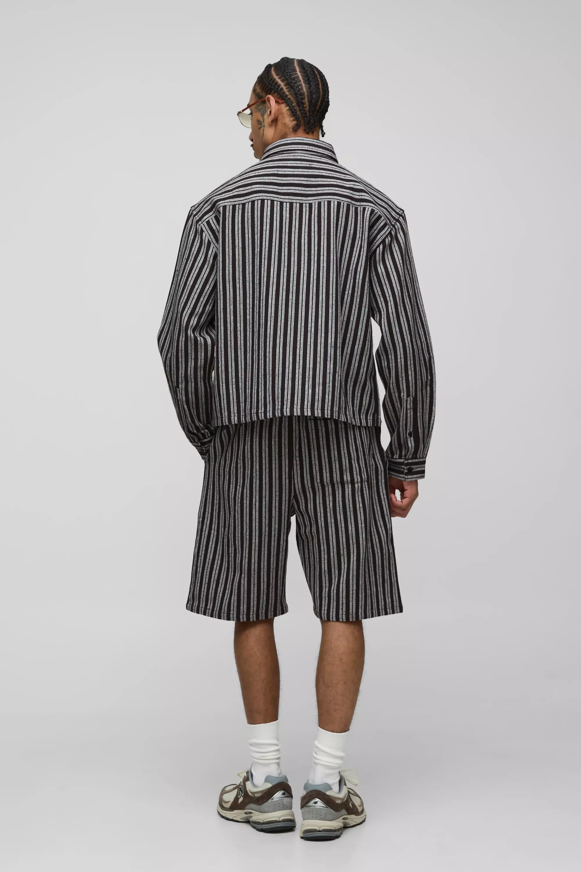 Stripe Relaxed Fit Short | boohooMAN USA