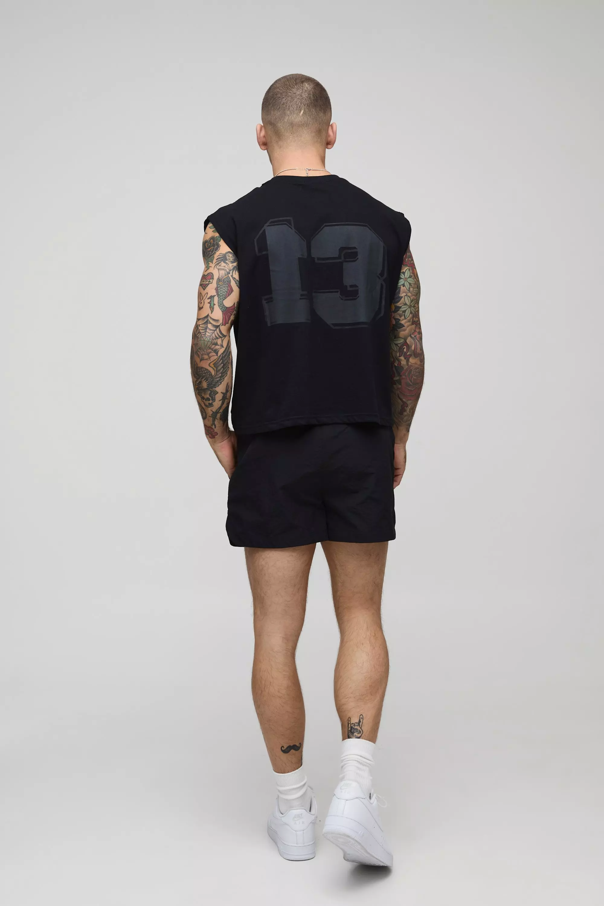Shrunken Boxy Heavyweight Varsity Tank | boohooMAN USA