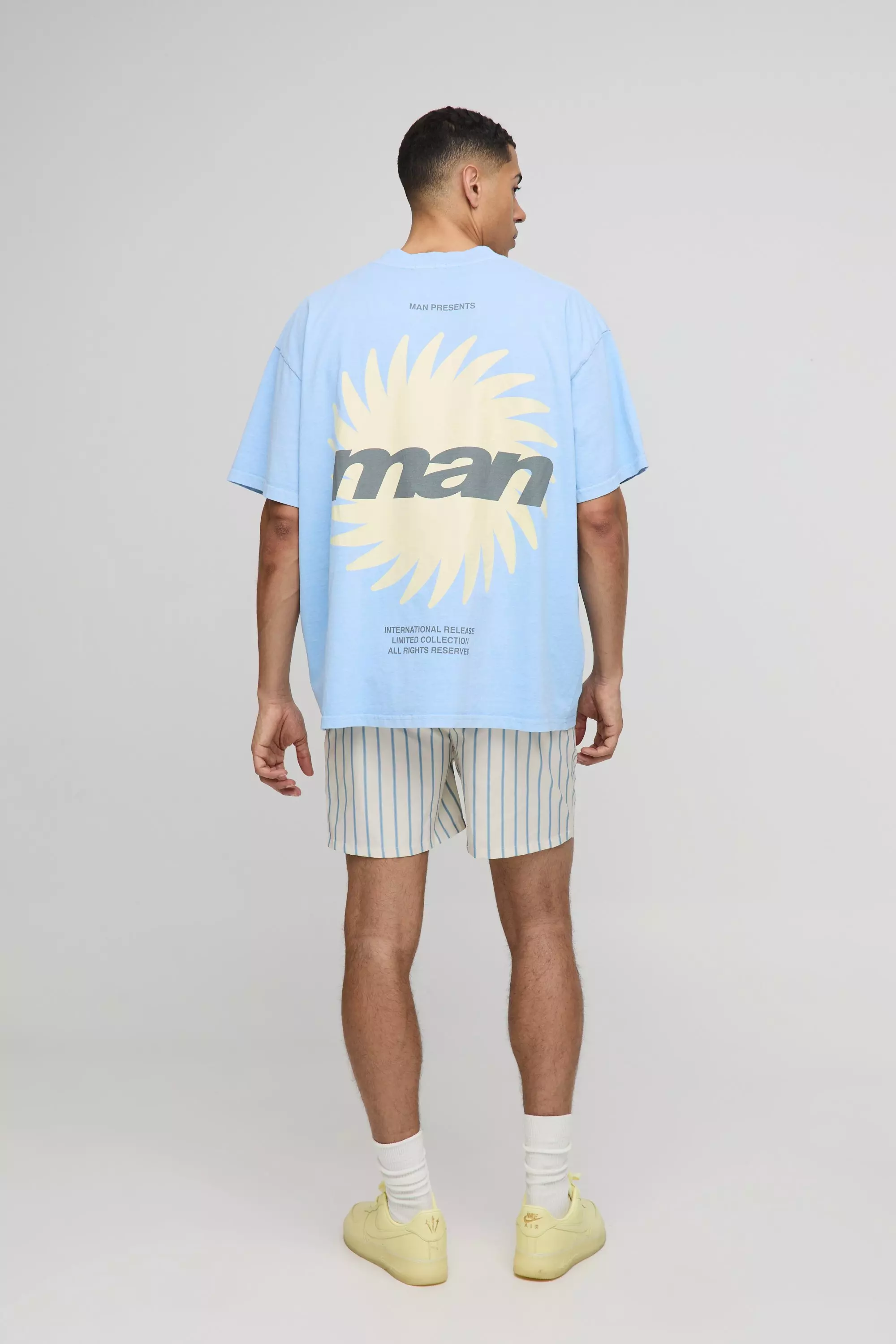 Oversized Extended Neck Washed Man Graphic T-Shirt | boohooMAN USA