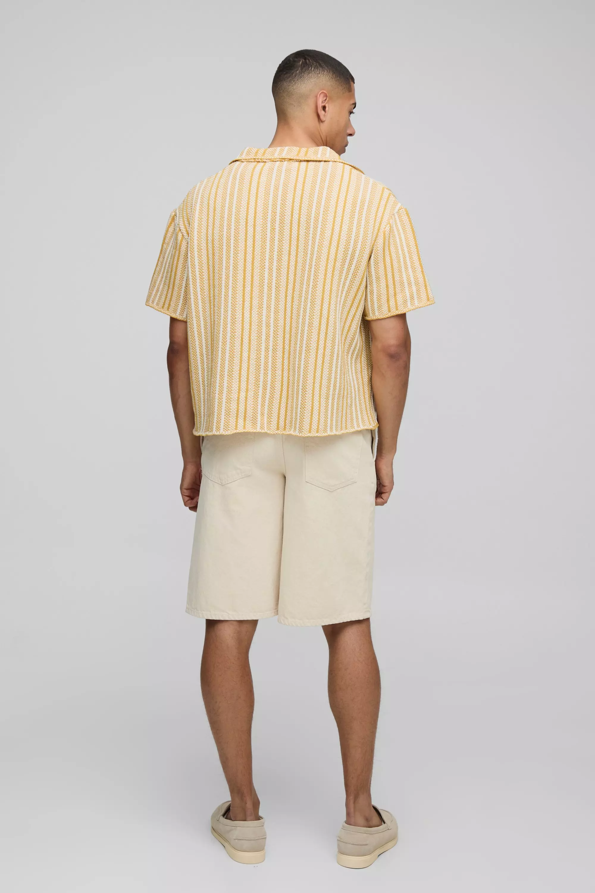 Oversized Boxy Crochet Knitted Polo | boohooMAN UK