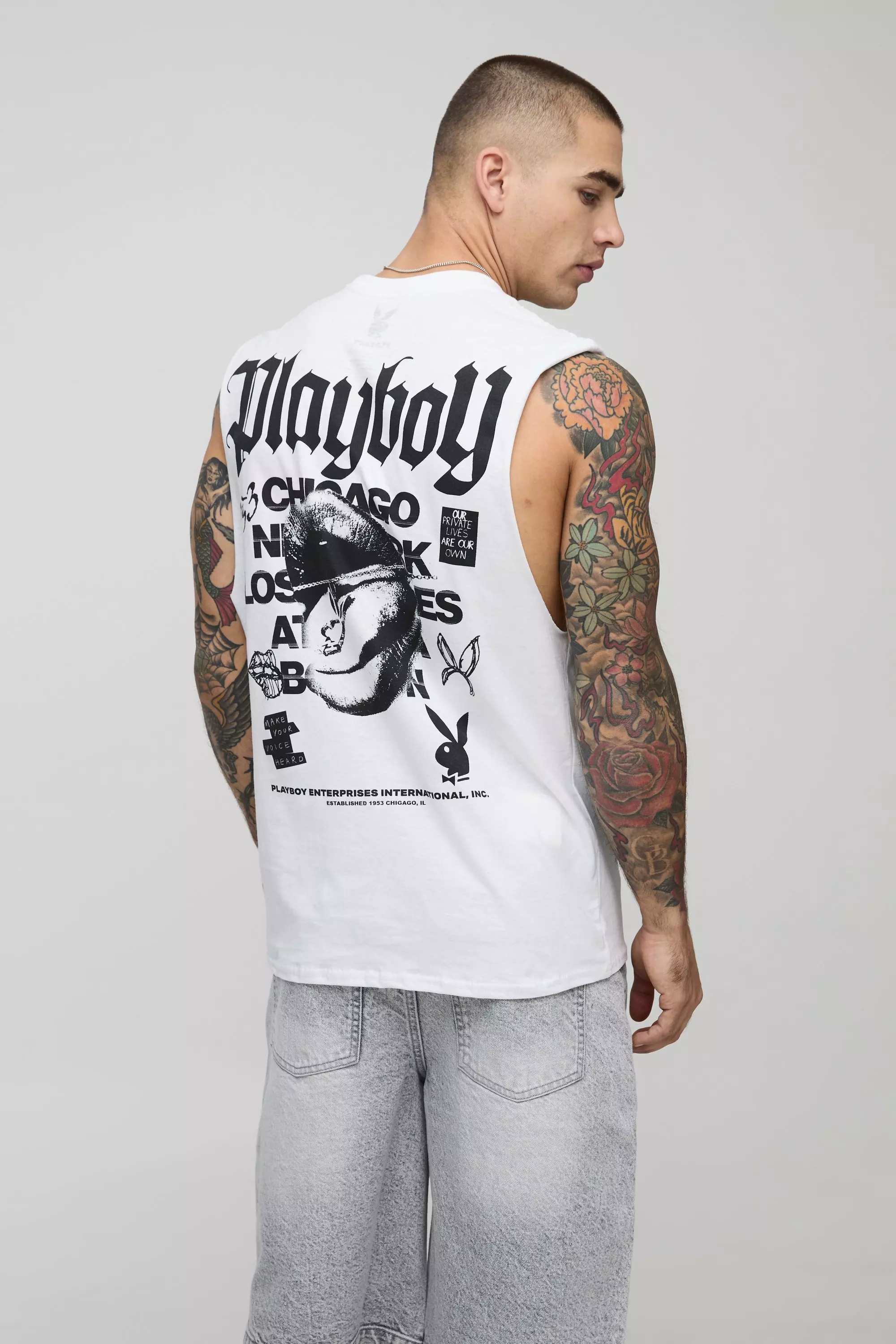 Tanktop mit lizenziertem Playboy-Print, White alternatives Bild