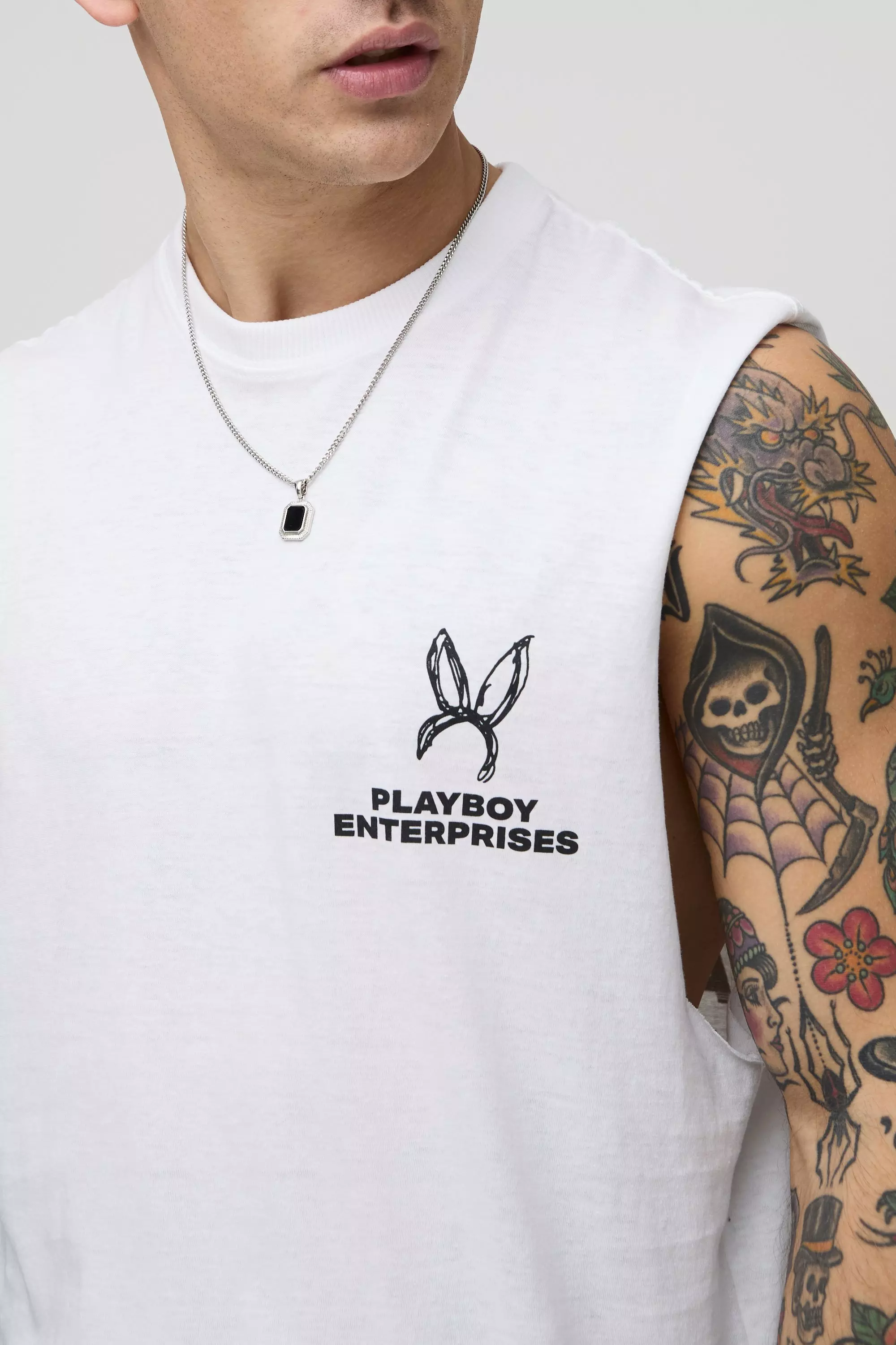Tanktop mit lizenziertem Playboy-Print, White alternatives Bild