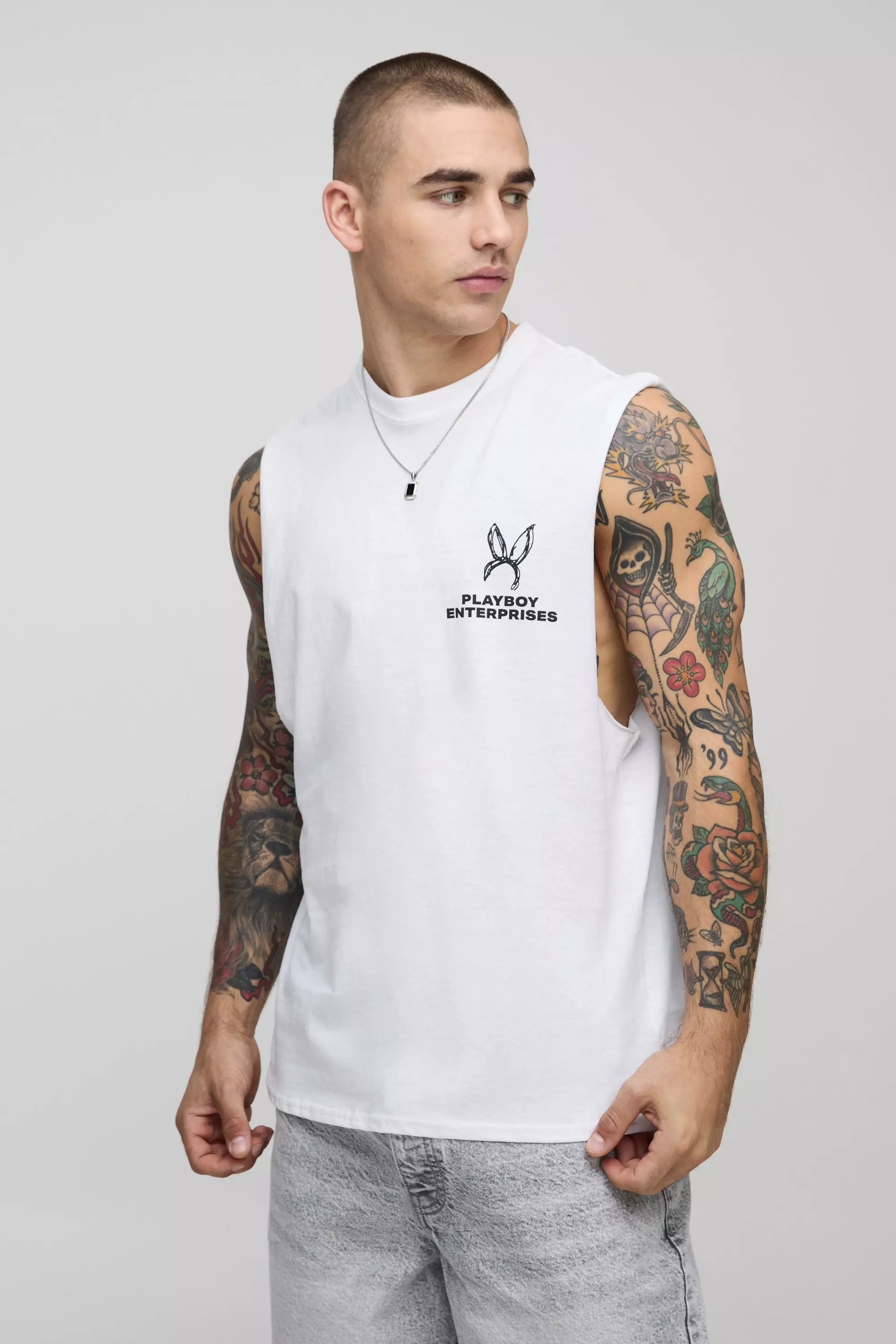 Tanktop mit lizenziertem Playboy-Print, White alternatives Bild