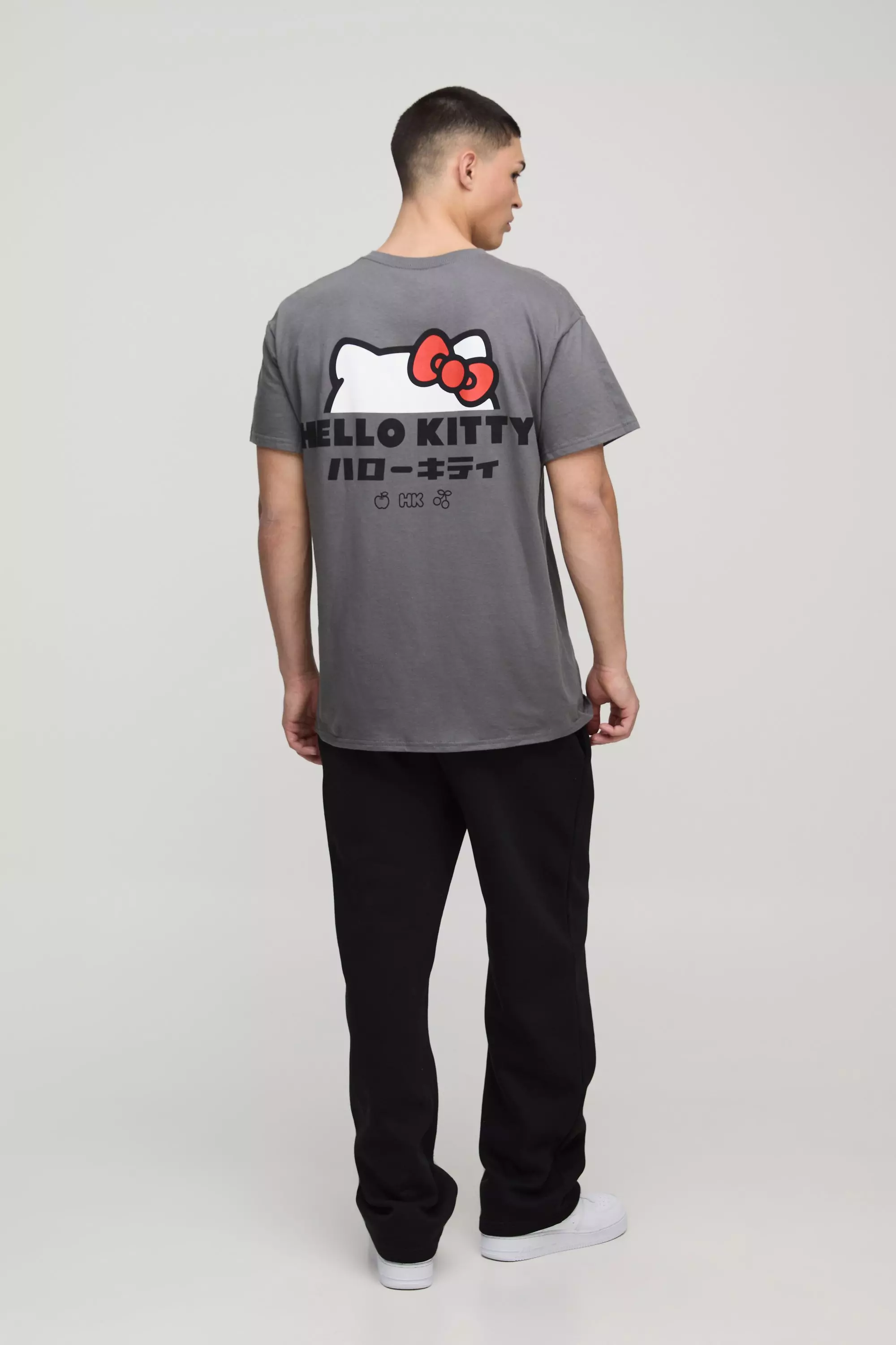 T-shirt oversize ufficiale con stampa Hello Kitty, Charcoal immagine alternativa