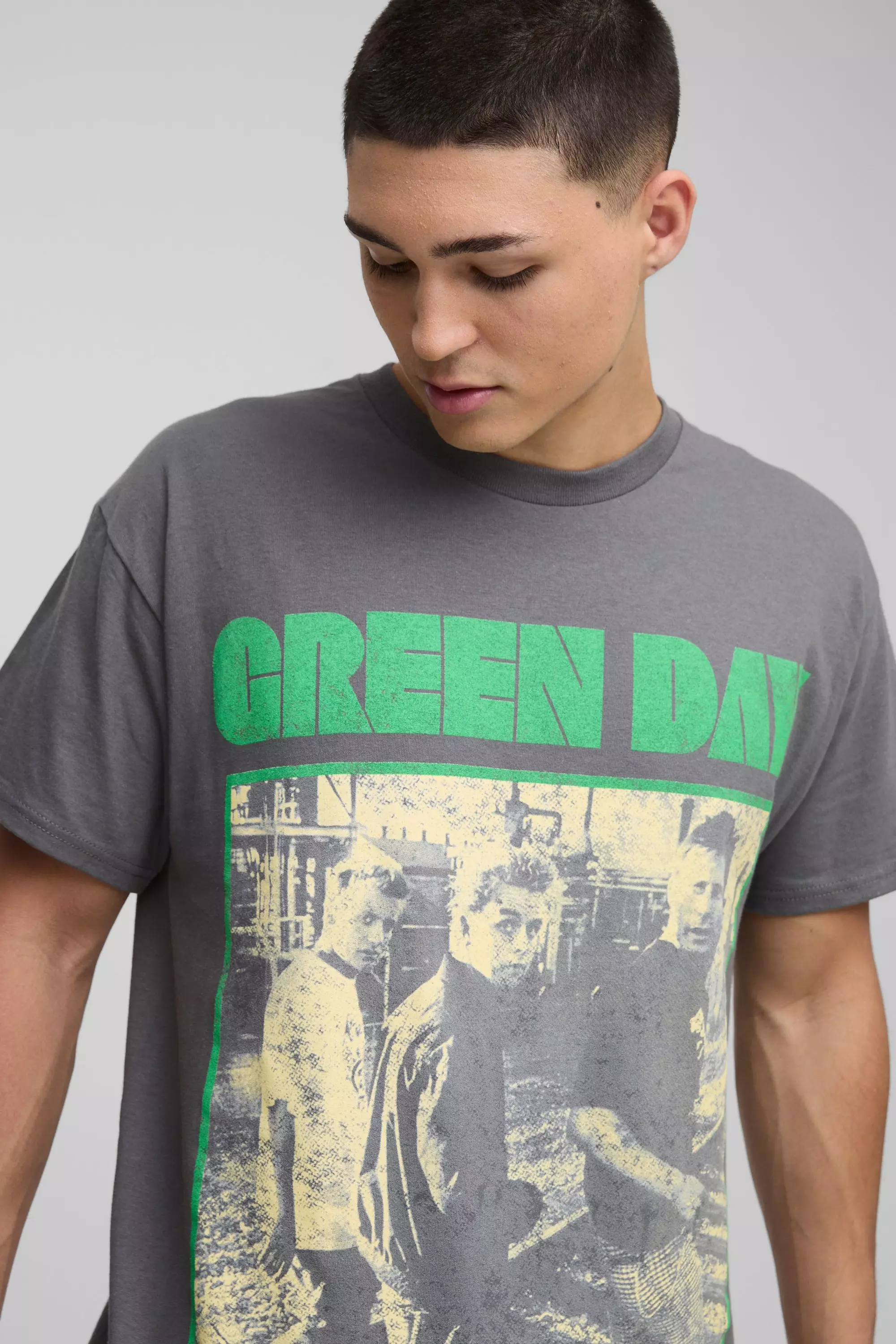 Oversize T-Shirt mit lizenziertem Green Print, Charcoal alternatives Bild