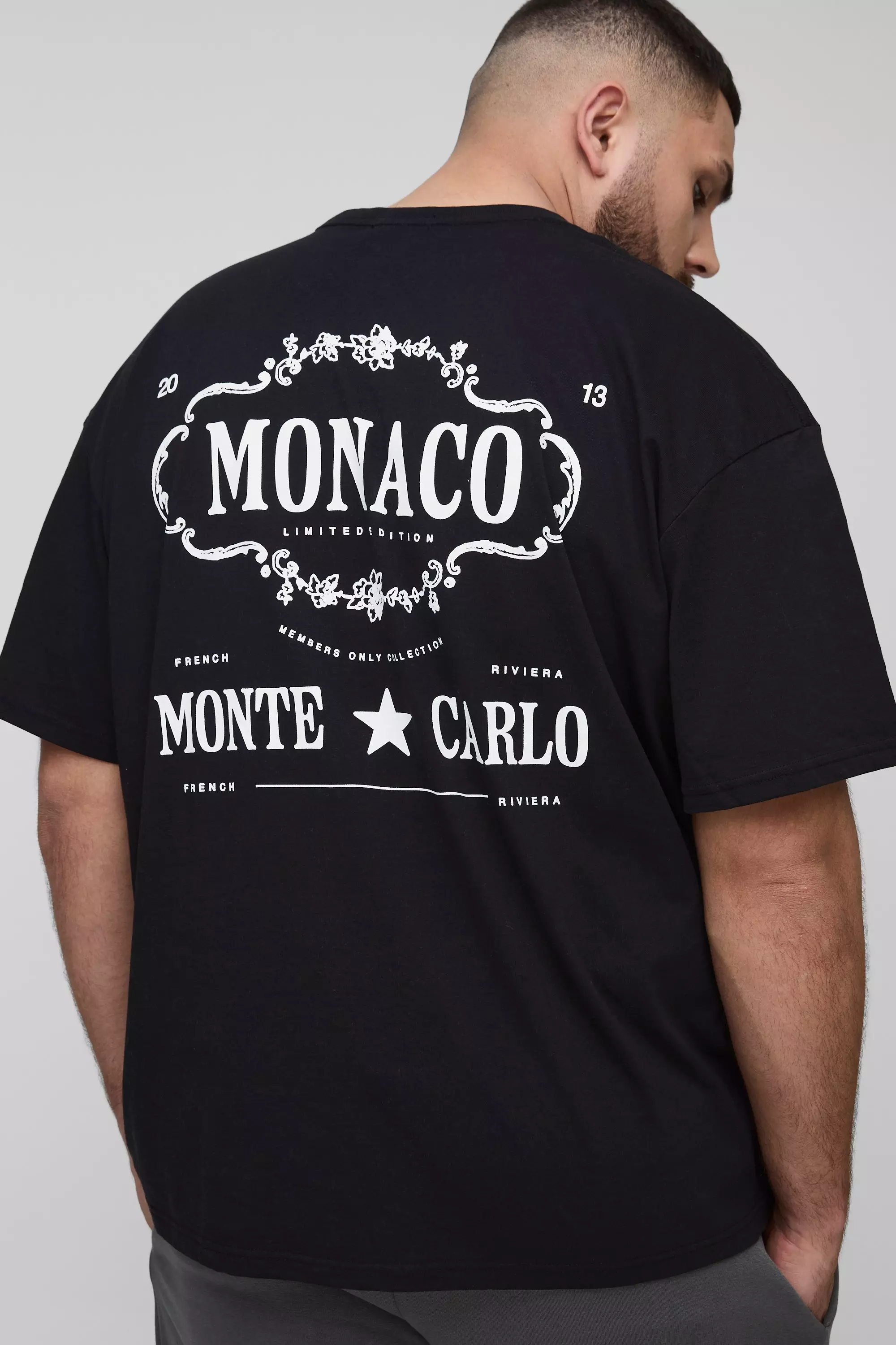 Black Plus Oversized Monte Carlo T-Shirt alternatieve afbeelding