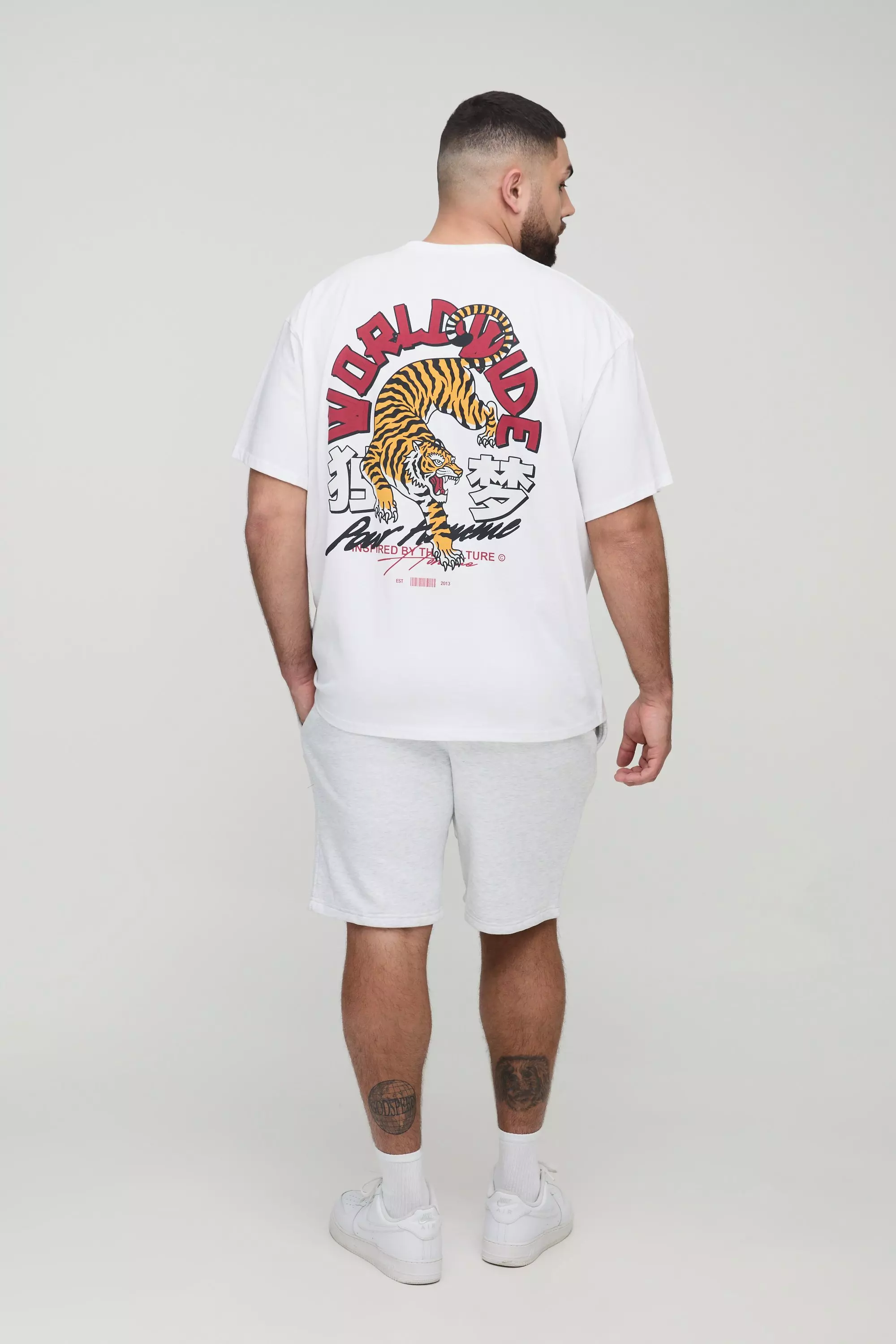 Plus Oversized Worldwide Tiger Print T-Shirt | boohooMAN USA