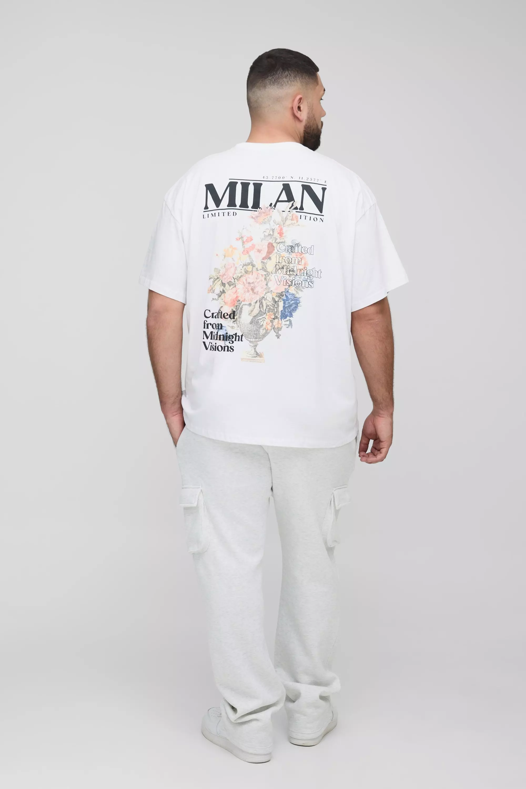 Plus Oversized Milan Floral Print T-Shirt | boohooMAN USA