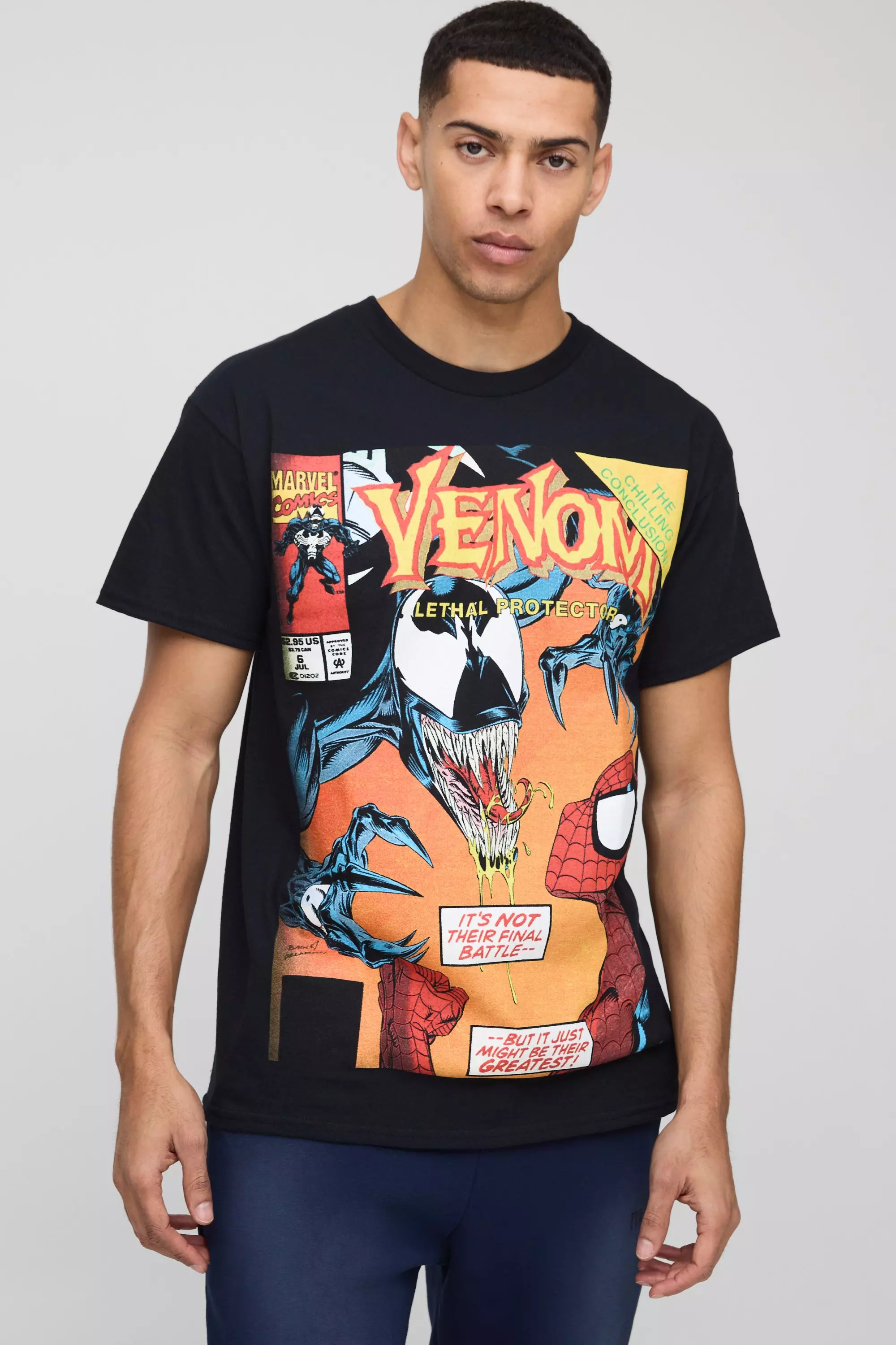 Regular Fit Venom License Graphic T Shirt | boohooMAN USA