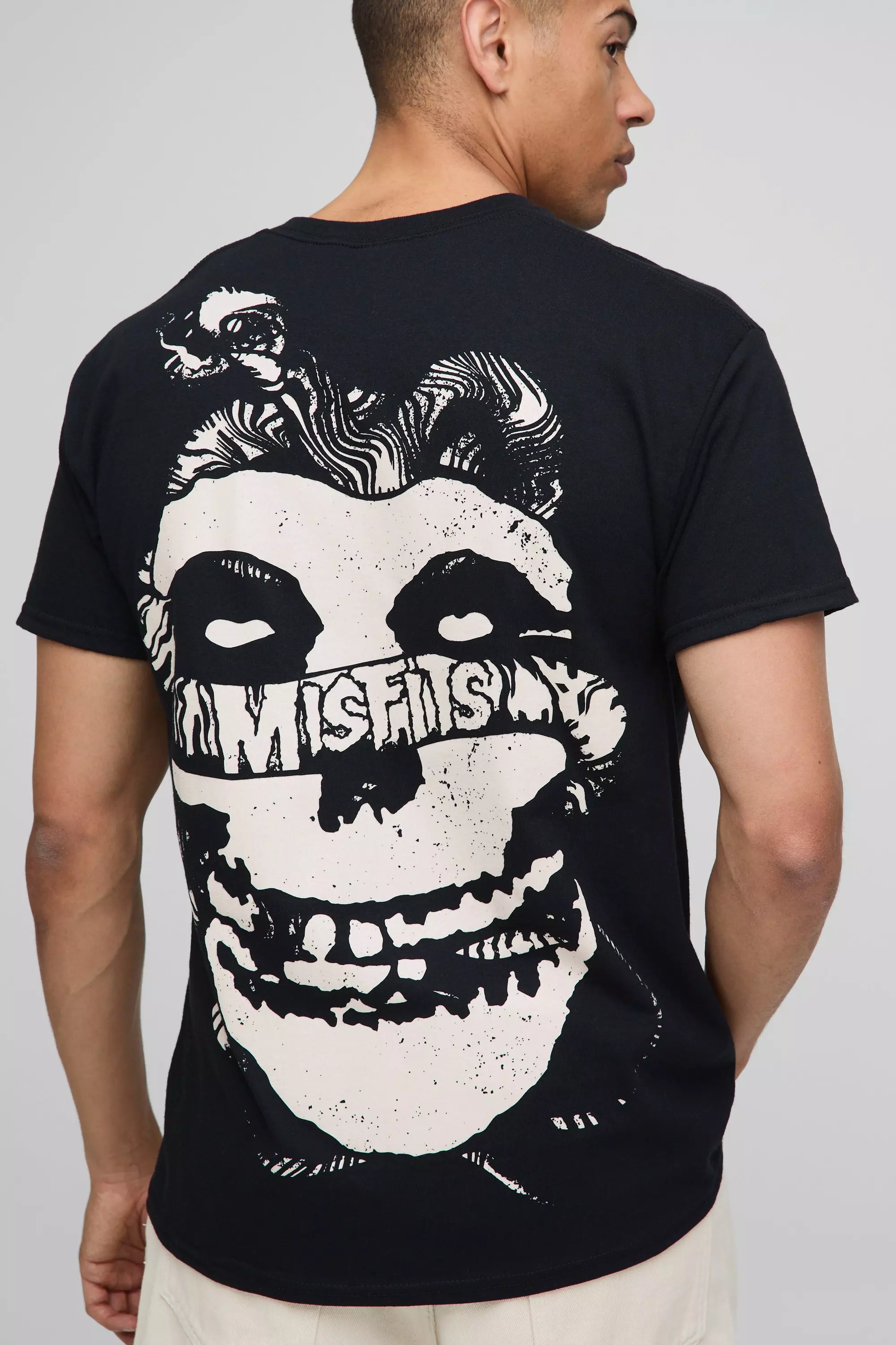 Black Regular Fit Misfits License Printed T-Shirt alternative image