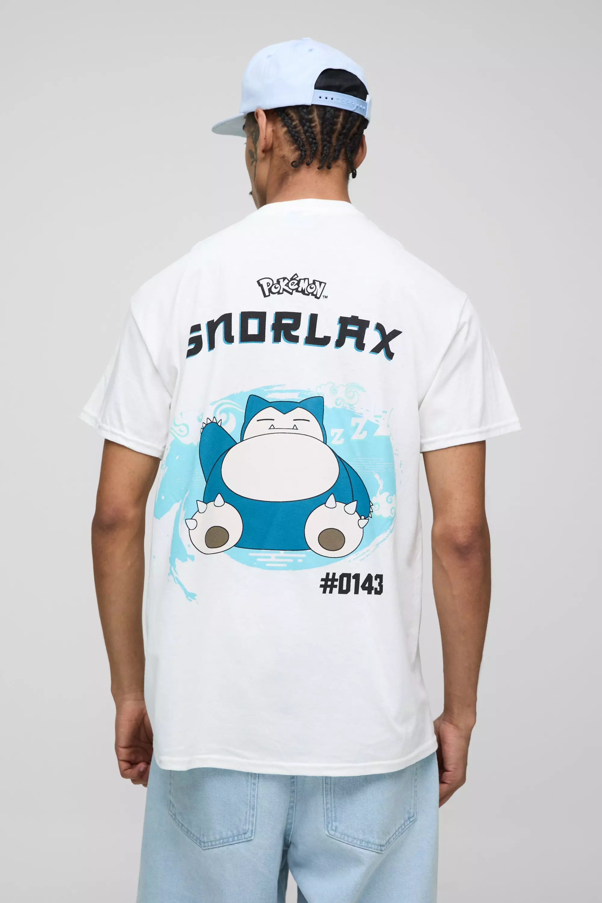 White Oversized Pokemon Snorlax License Printed T-Shirt alternative image