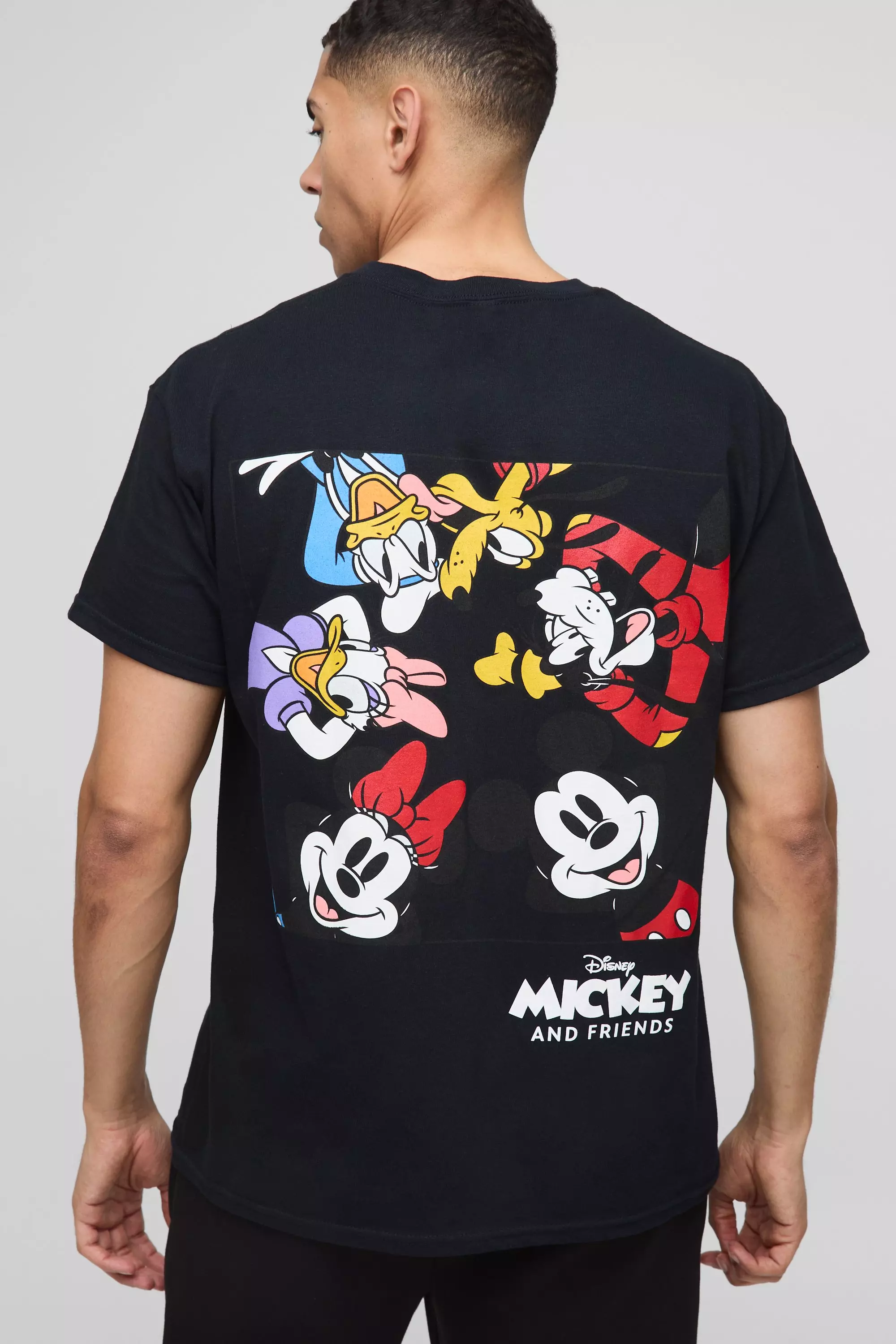 Oversized Disney Mickey Mouse License Graphic T Shirt Black