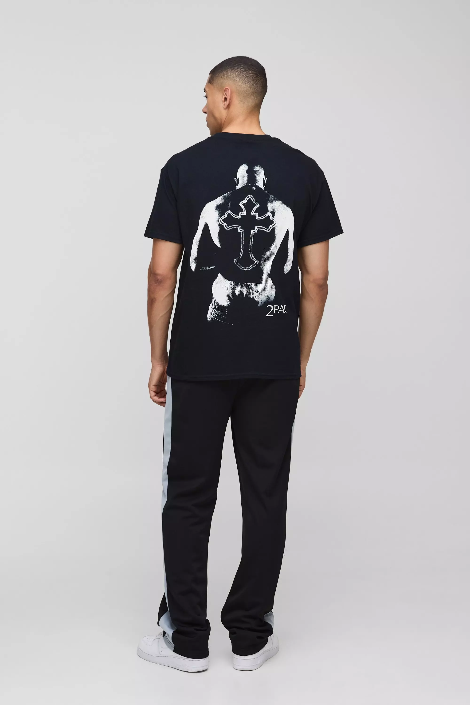 Black Oversized Tupac License Graphic T Shirt alternative image