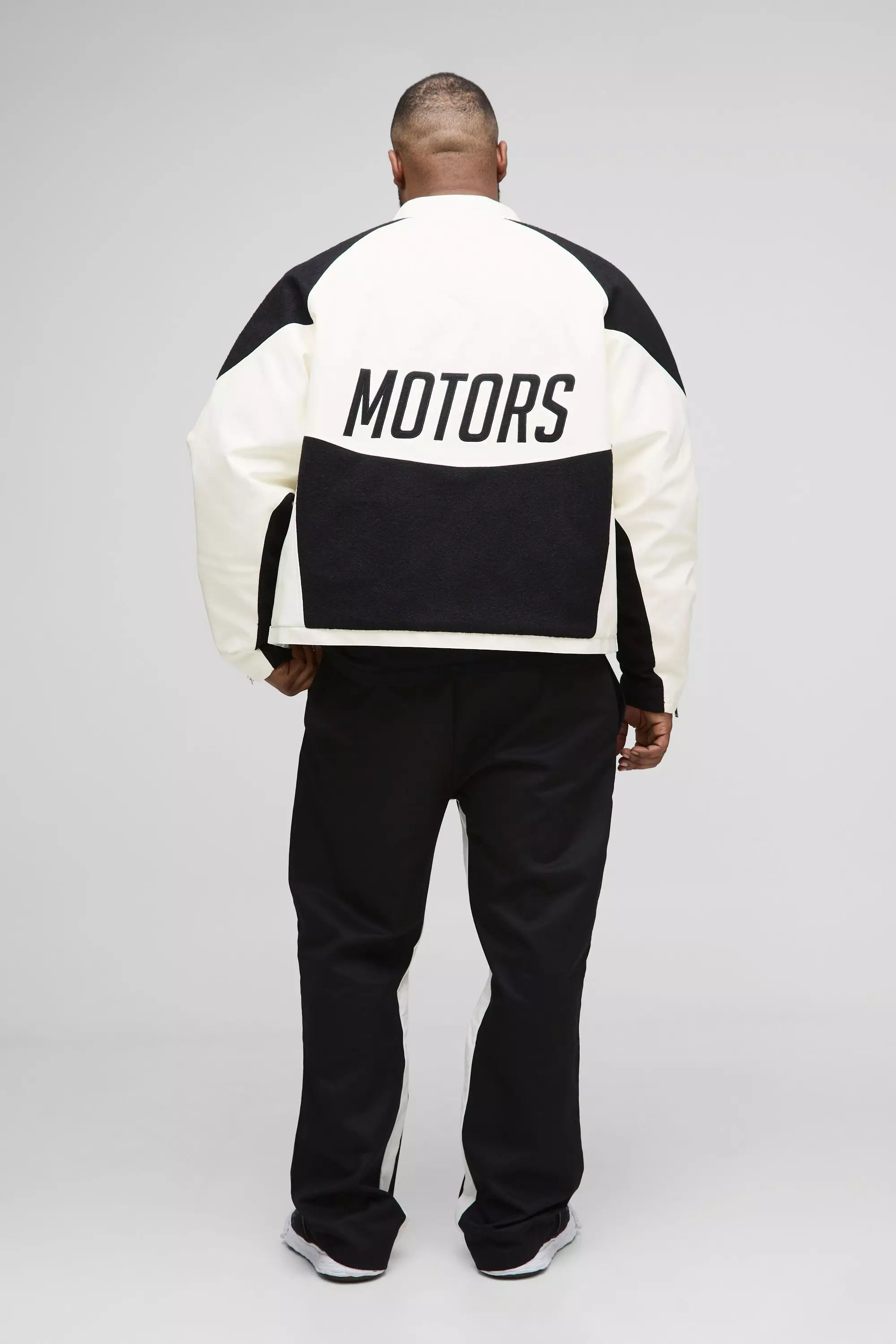 Plus Elasticated Waist Official Applique Gusset Flared Pants | boohooMAN USA