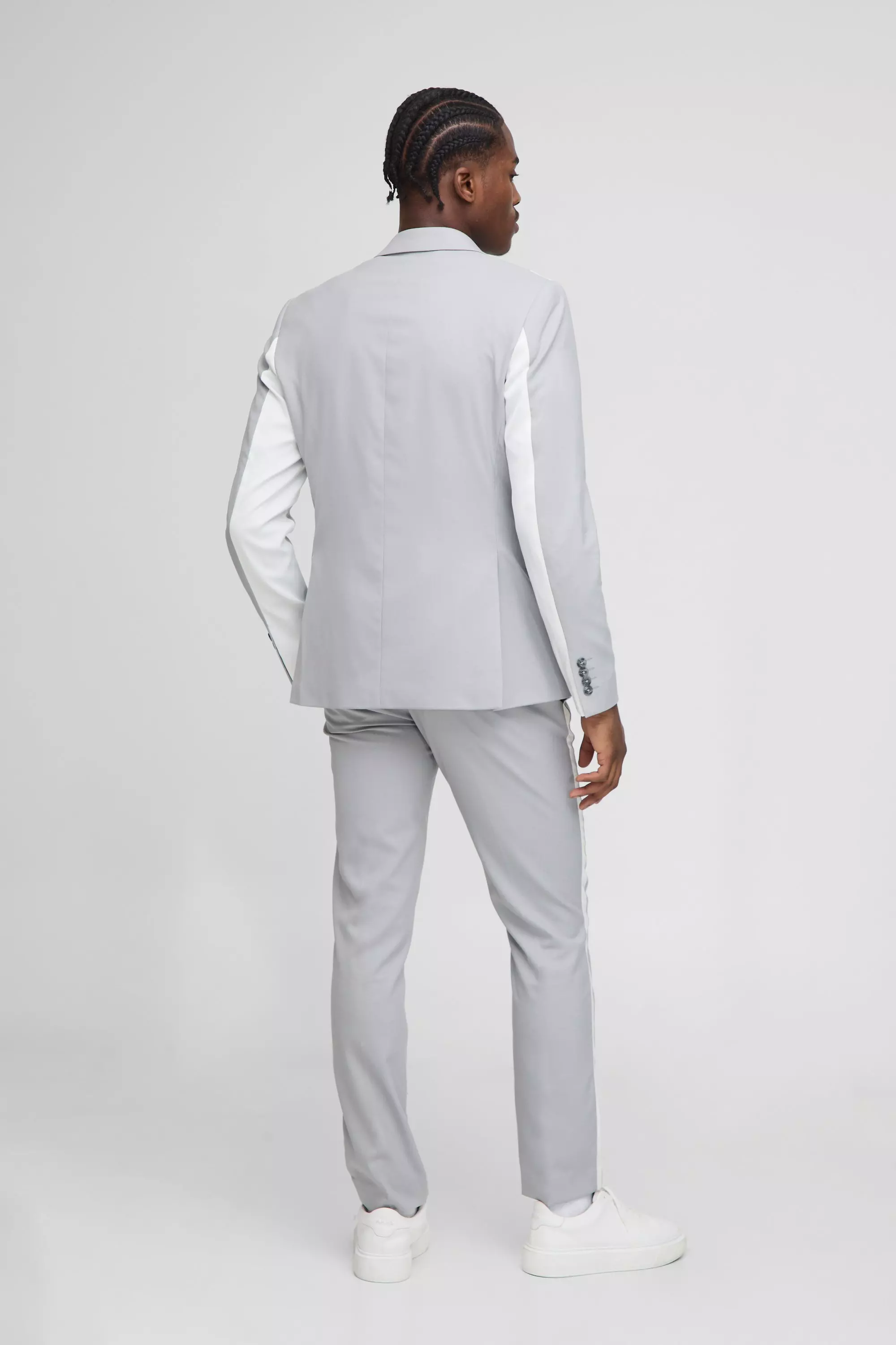 Slim Fit Contrast Panel Blazer | boohooMAN USA