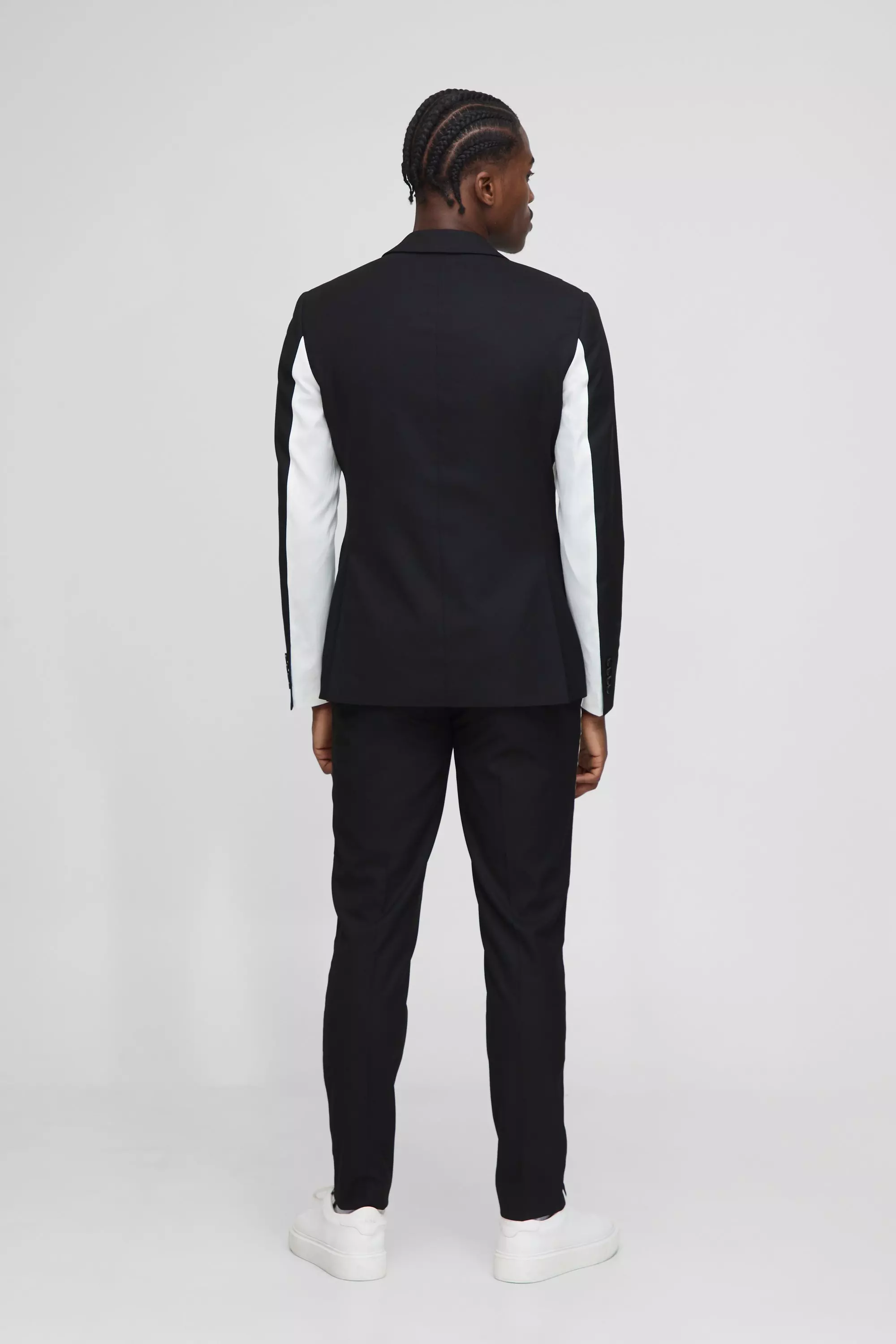 Slim Fit Contrast Panel Blazer | boohooMAN USA
