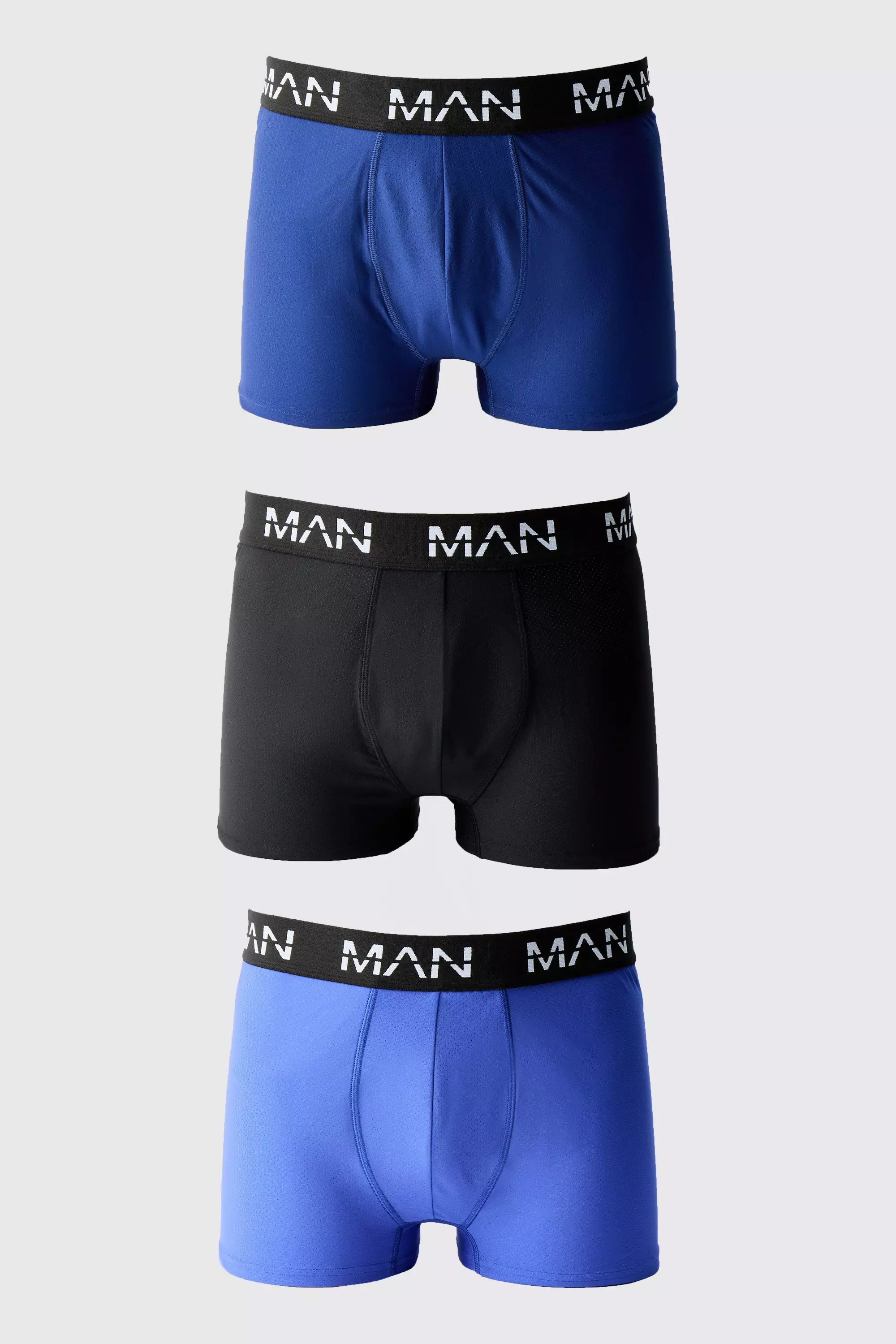 Man Active Performance Neon Logo 3 Pack Boxer Multi