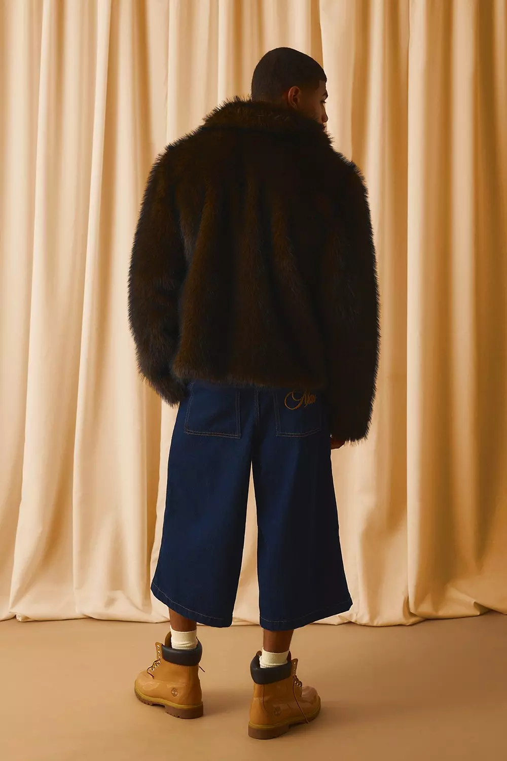 Boxy Fit Faux Fur Collared Jacket | boohooMAN USA
