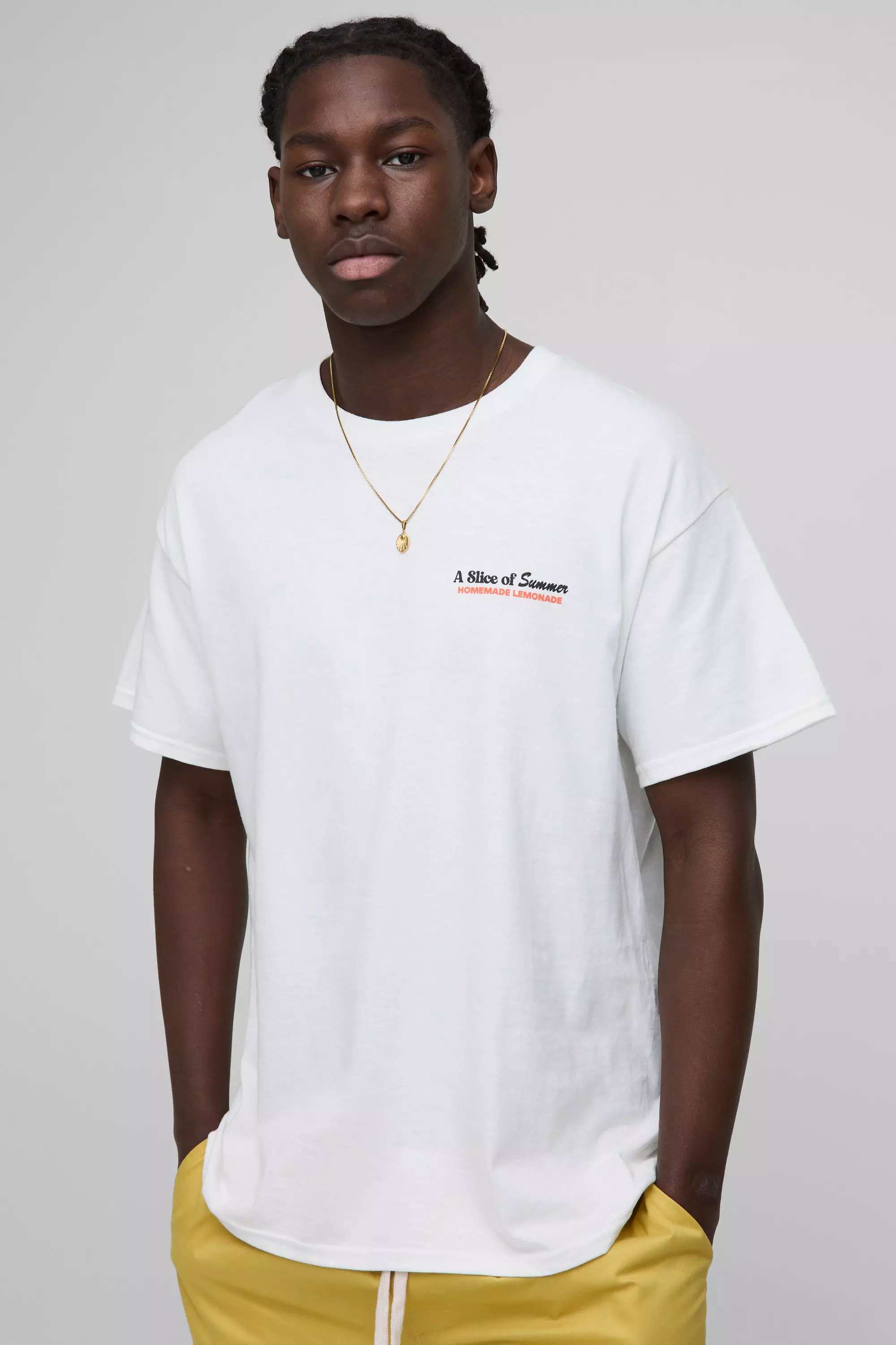 T-shirt oversize à col montant et imprimé citron, White autre image