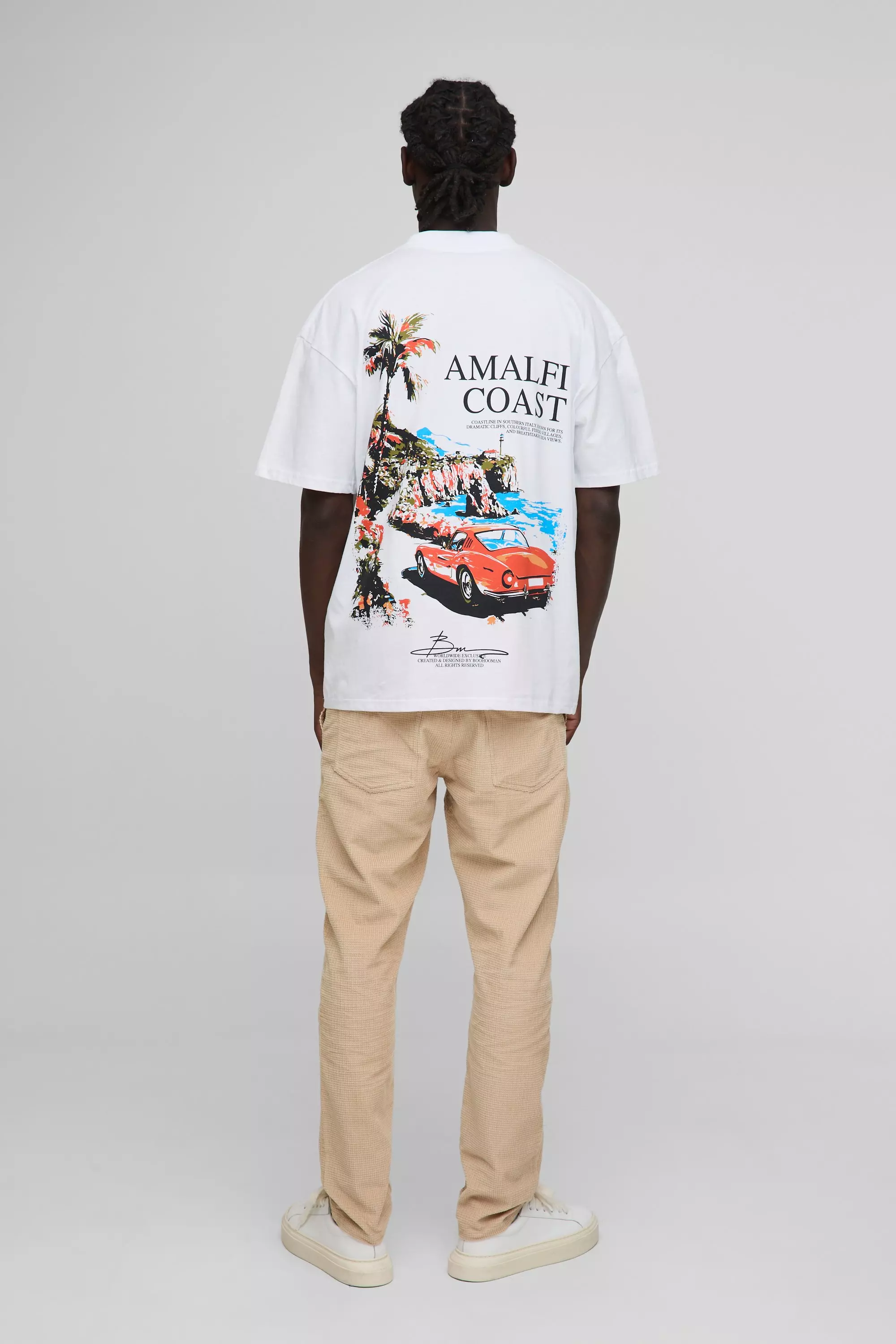 Oversized Bm Signature Amalfi Coast T-Shirt | boohooMAN UK