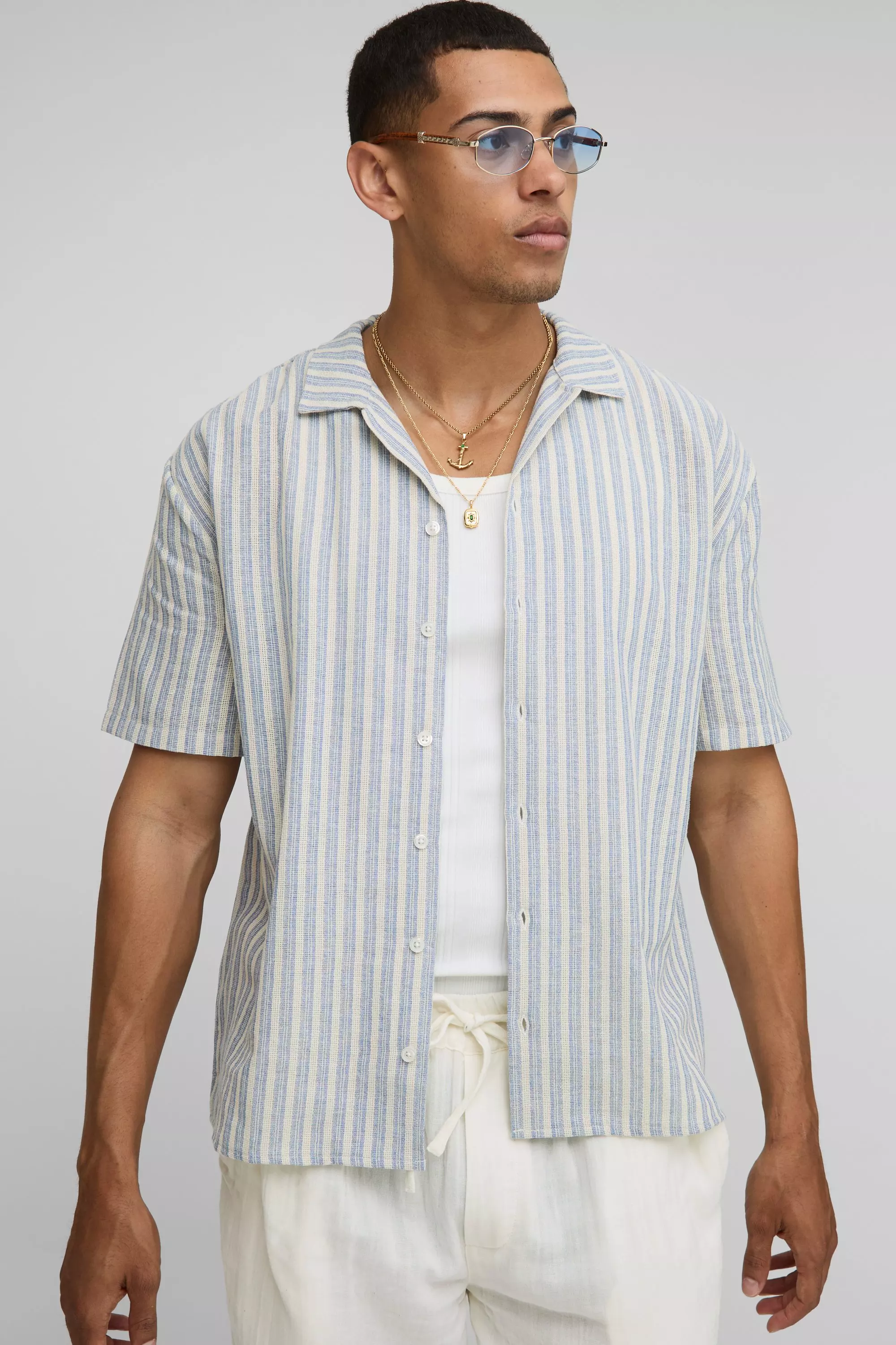 ★ ★ Men's Easy Fit Stripe Short Sleeve T-Shirt Men's Striped Short-Sleeve T-Shirt