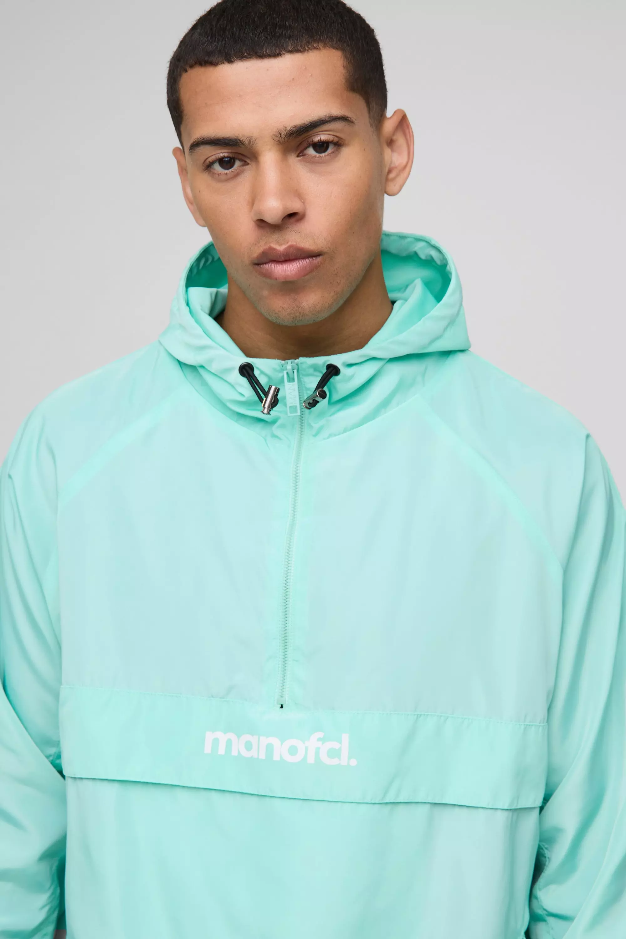 MAN Oversized Nylon Windbreaker Jacket | boohooMAN USA