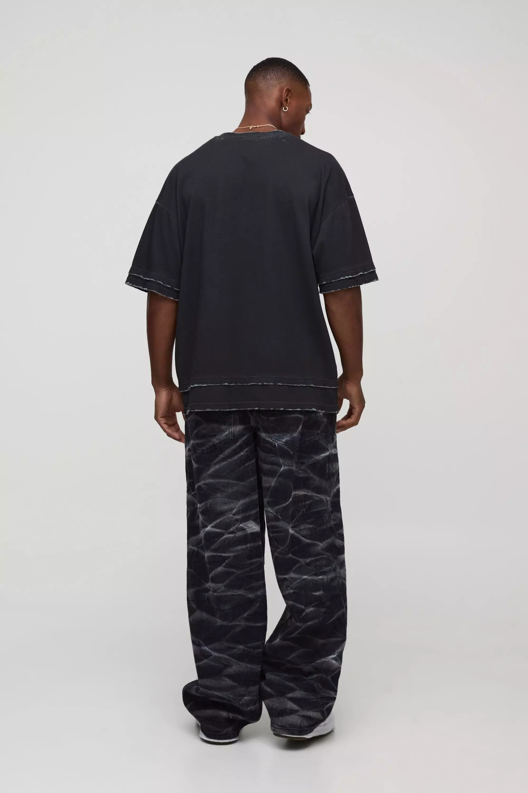 Super Baggy Fit Extreme Washed Jeans | boohooMAN USA